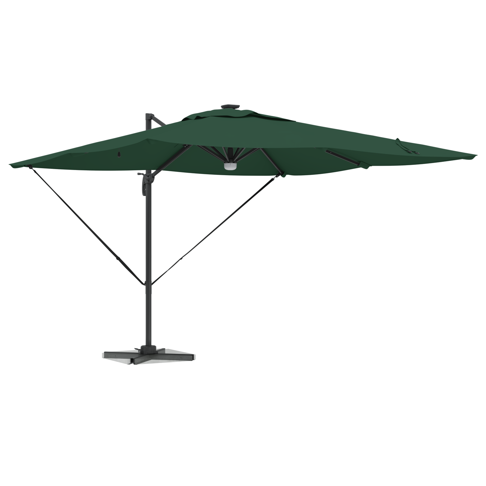 Cantilever Roma Parasol with LEDs Green 286x285x270 cm Aluminium - Image 3