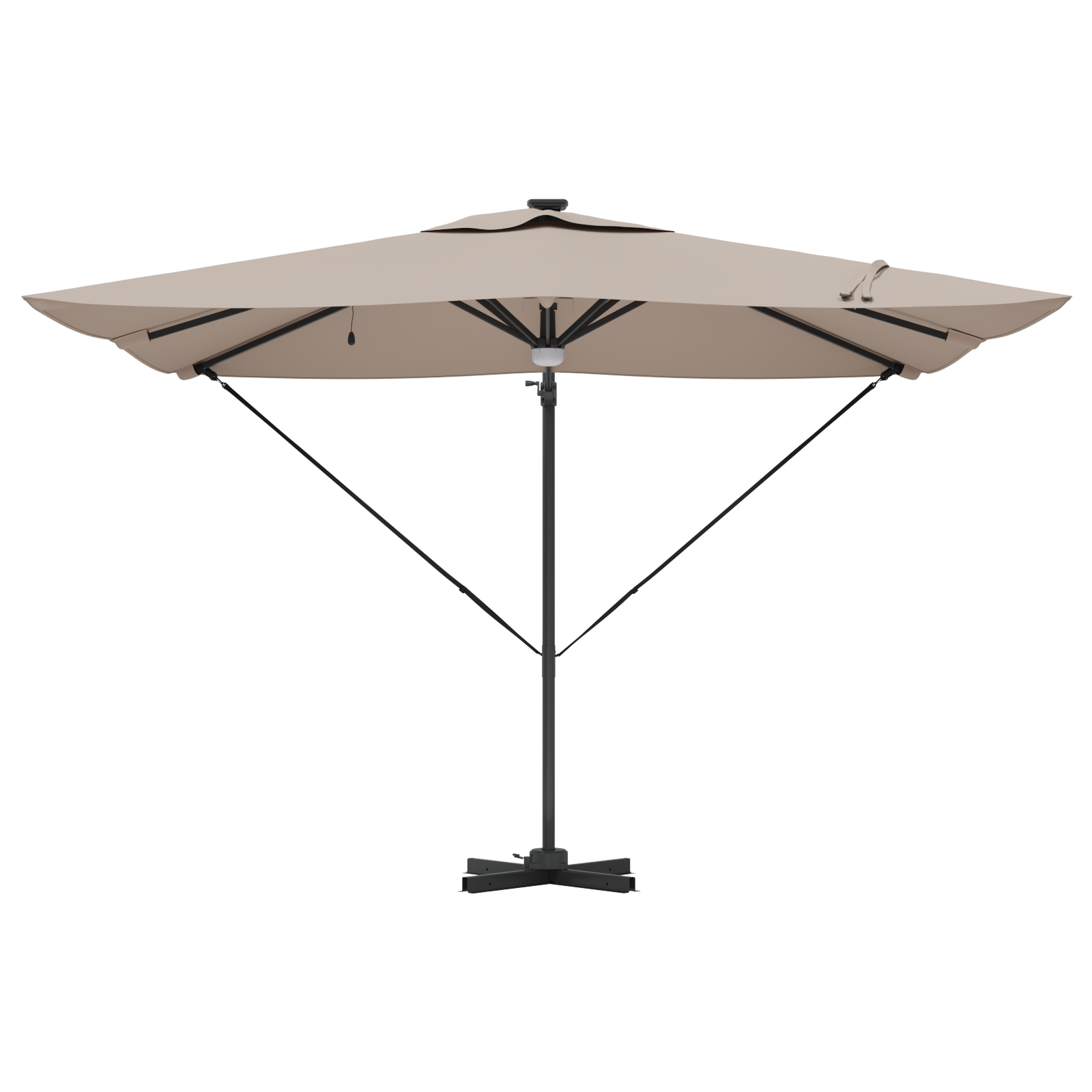 Cantilever Roma Parasol with LEDs Taupe 286x285x270 cm Aluminium - Image 4