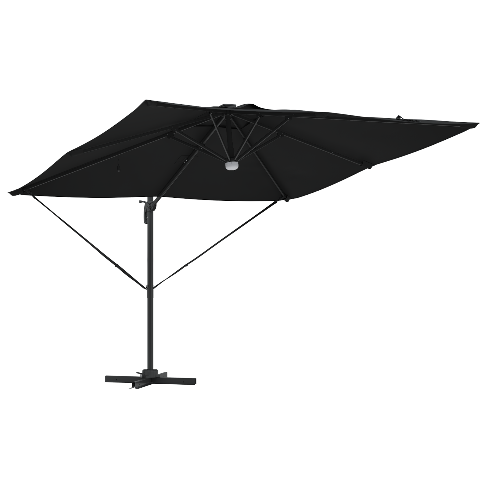 Cantilever Roma Parasol with LEDs Black 286x285x270 cm Aluminium - Image 3