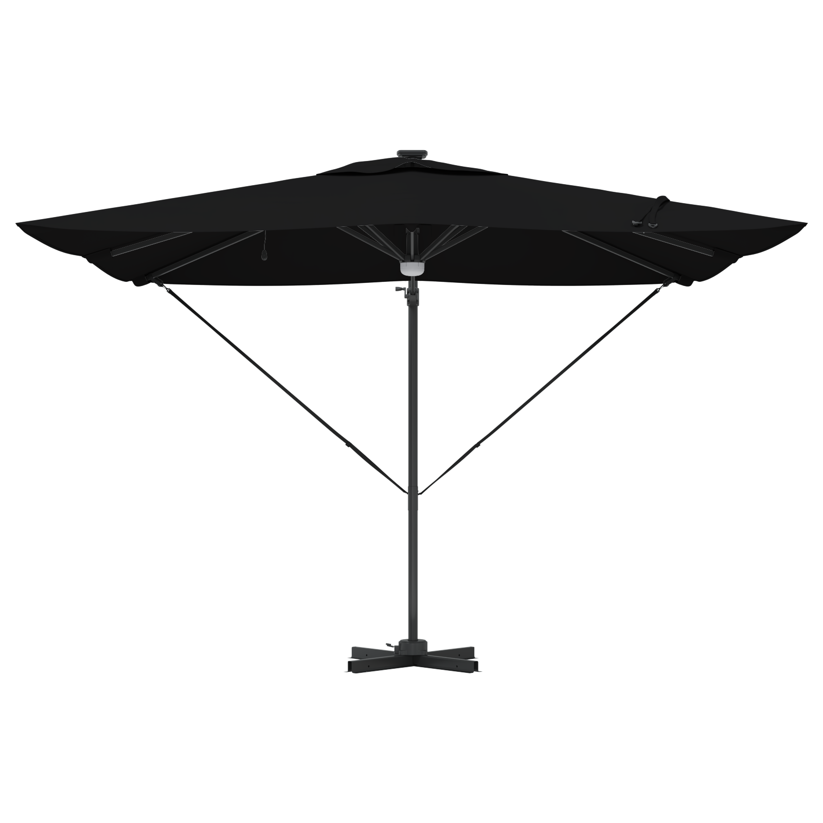 Cantilever Roma Parasol with LEDs Black 286x285x270 cm Aluminium - Image 4