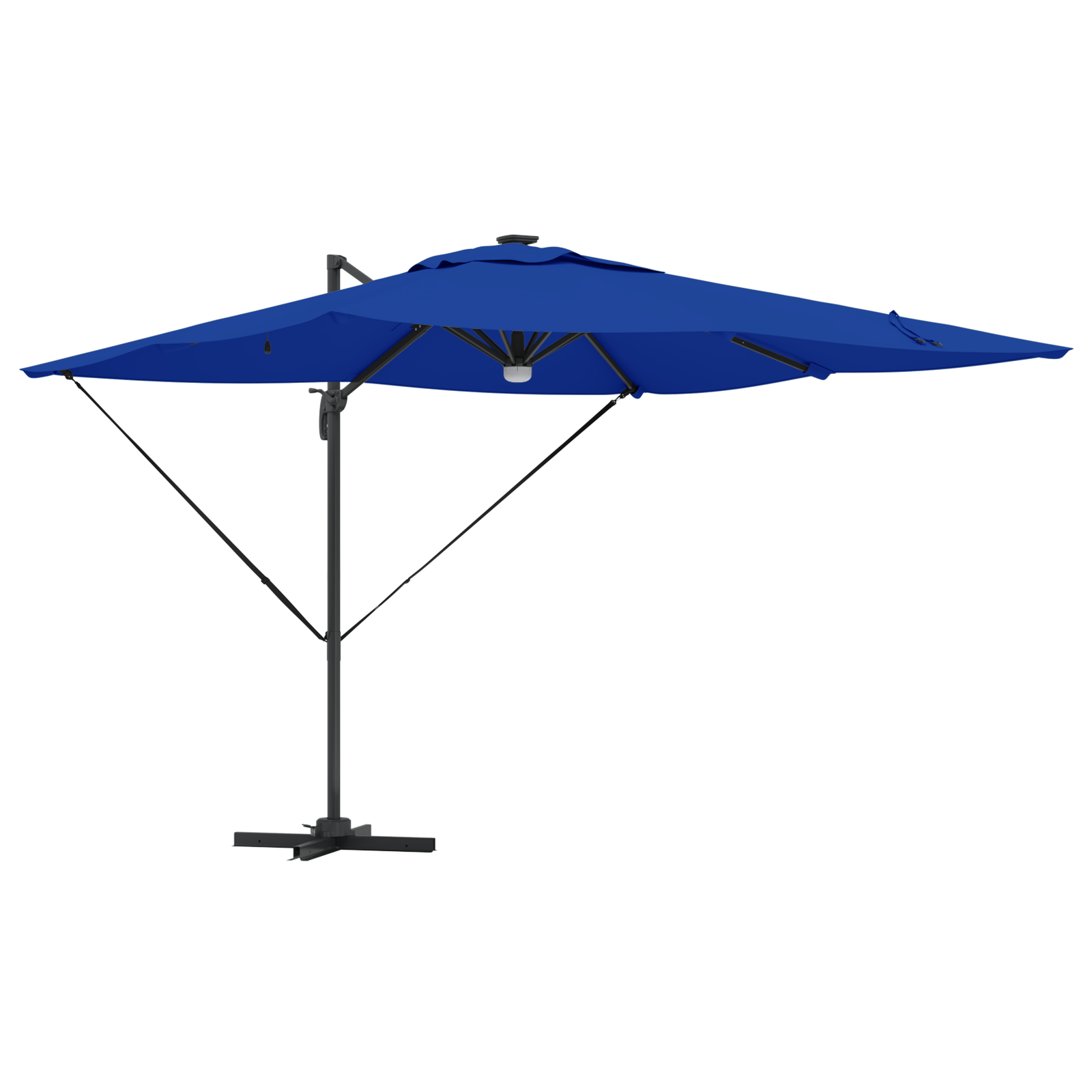 Cantilever Roma Parasol with LEDs Azure Blue 286x285x270 cm Aluminium - Image 2