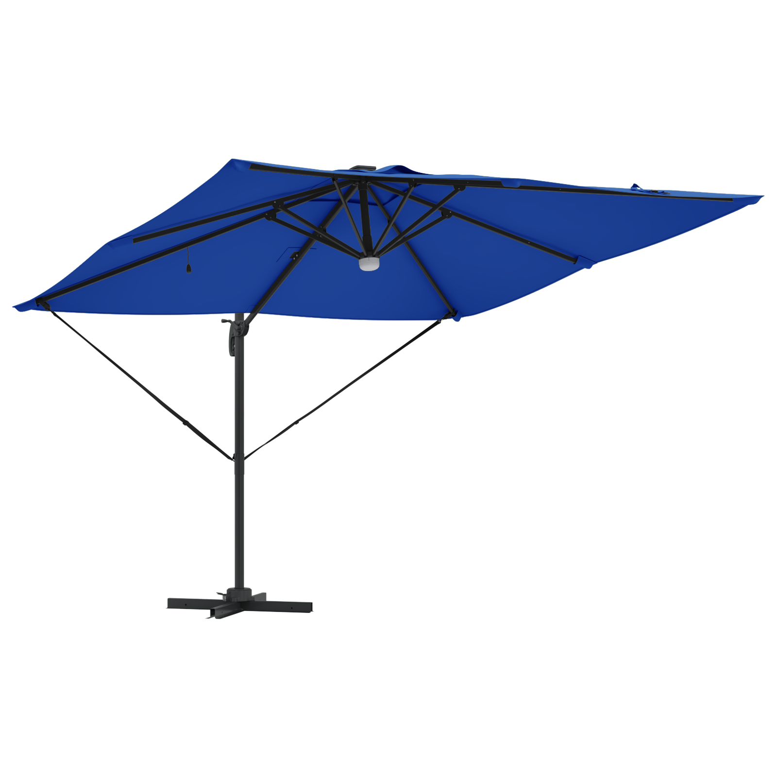 Cantilever Roma Parasol with LEDs Azure Blue 286x285x270 cm Aluminium - Image 4