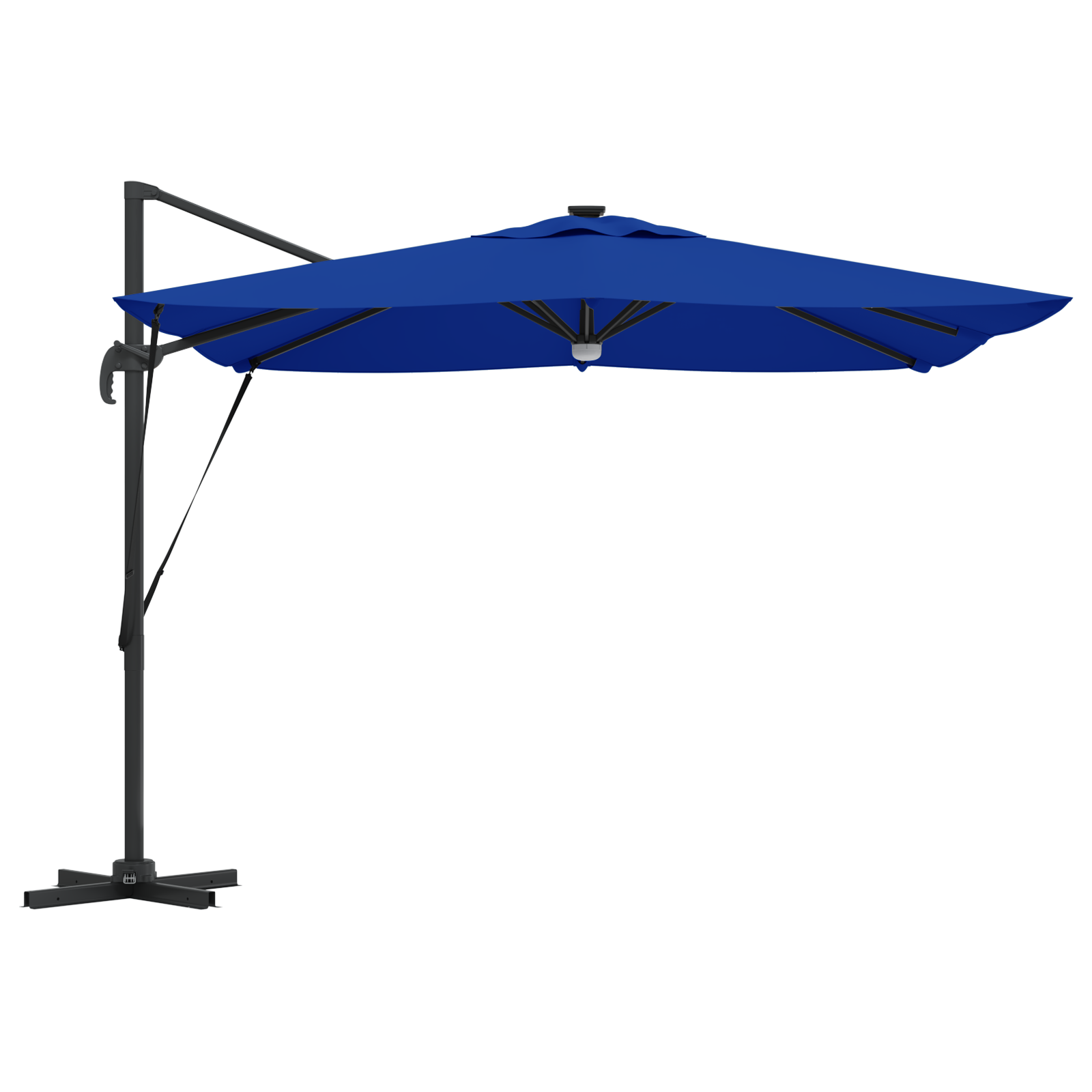 Cantilever Roma Parasol with LEDs Azure Blue 286x285x270 cm Aluminium - Image 5