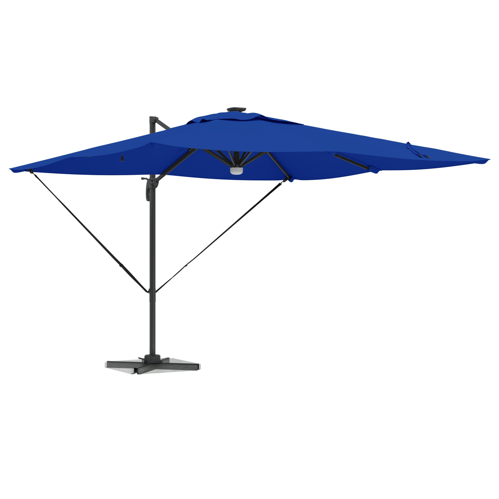 Cantilever Roma Parasol with LEDs Azure Blue 286x285x270 cm Aluminium - Image 3