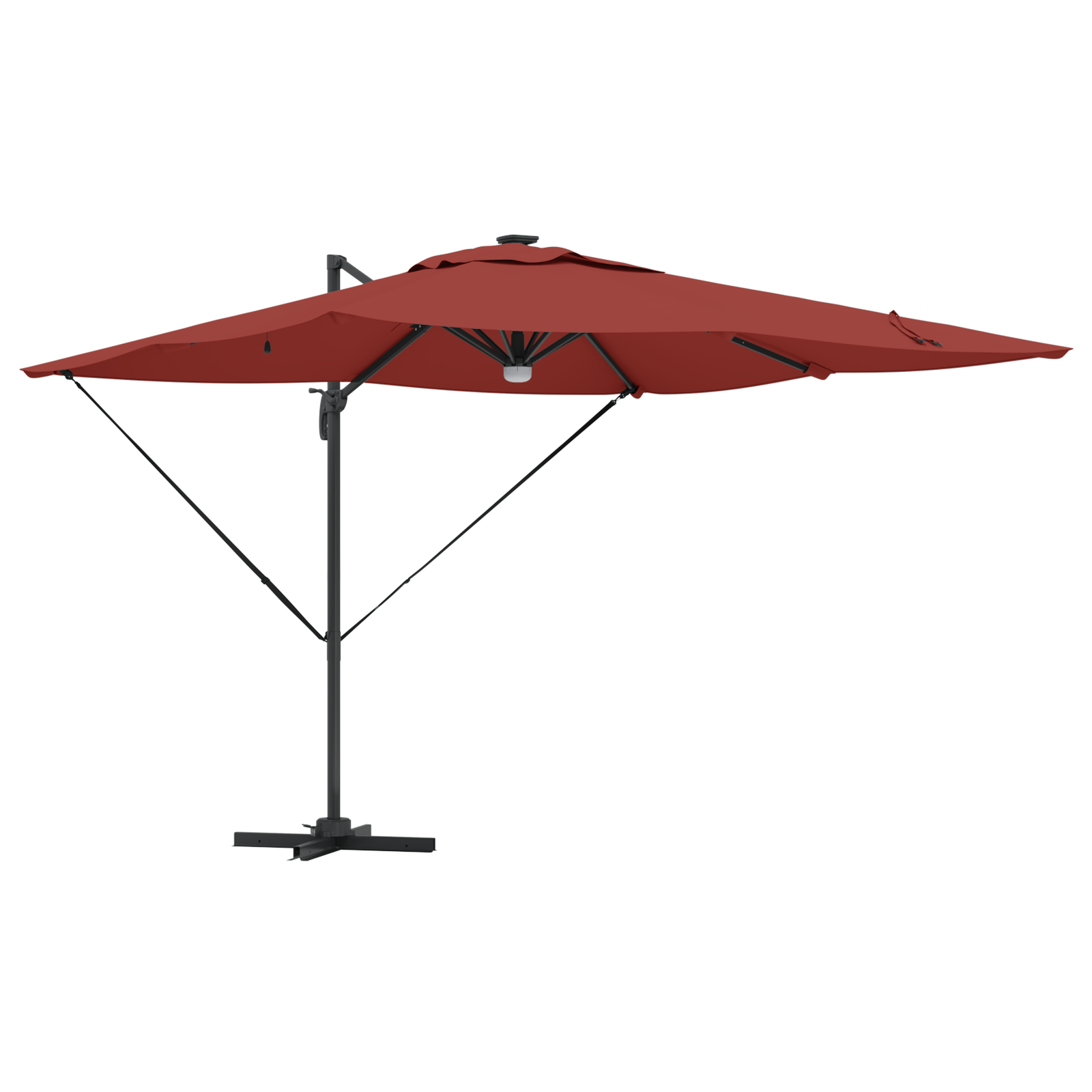 Cantilever Roma Parasol with LEDs Terracotta 286x285x270 cm Aluminium - Image 2