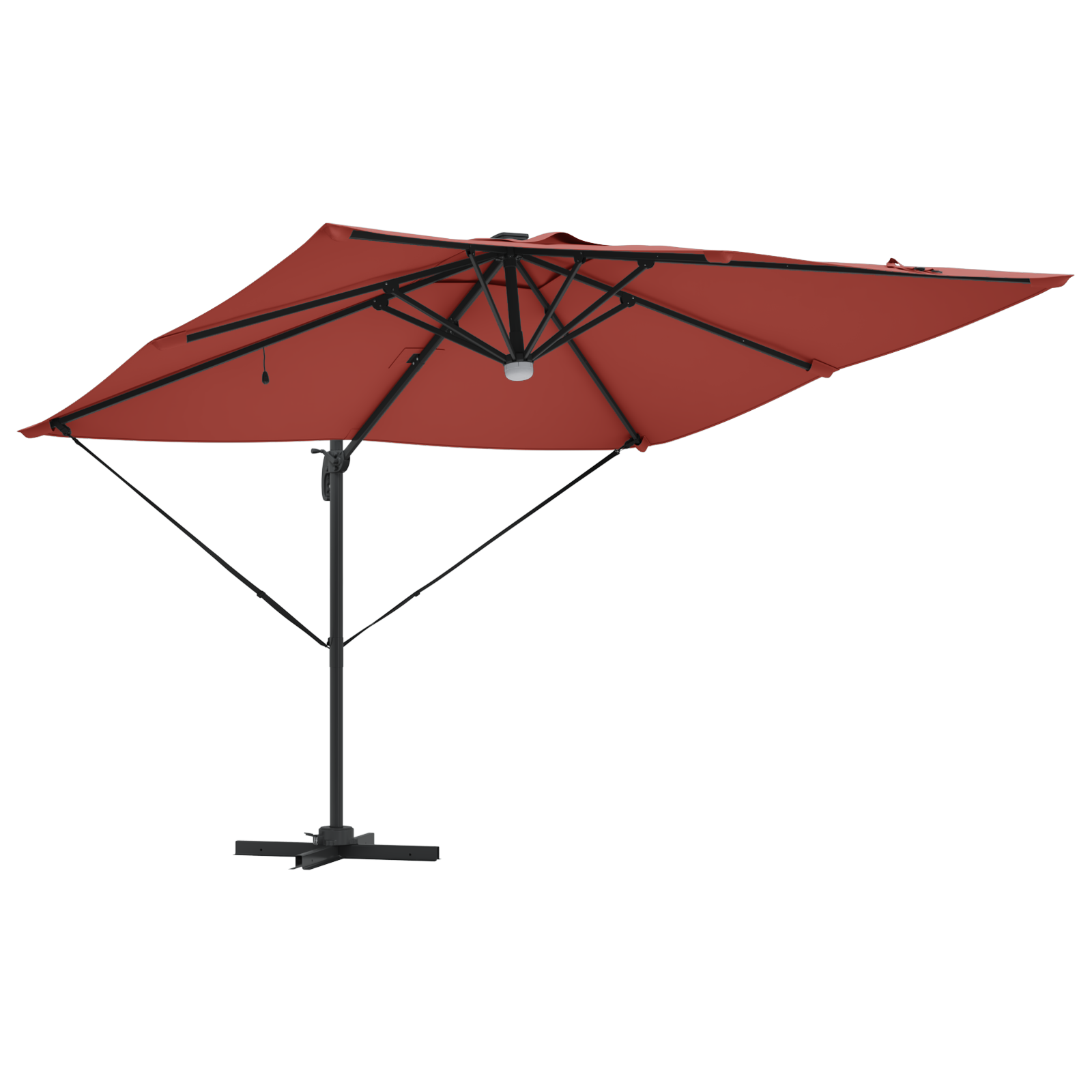 Cantilever Roma Parasol with LEDs Terracotta 286x285x270 cm Aluminium - Image 3