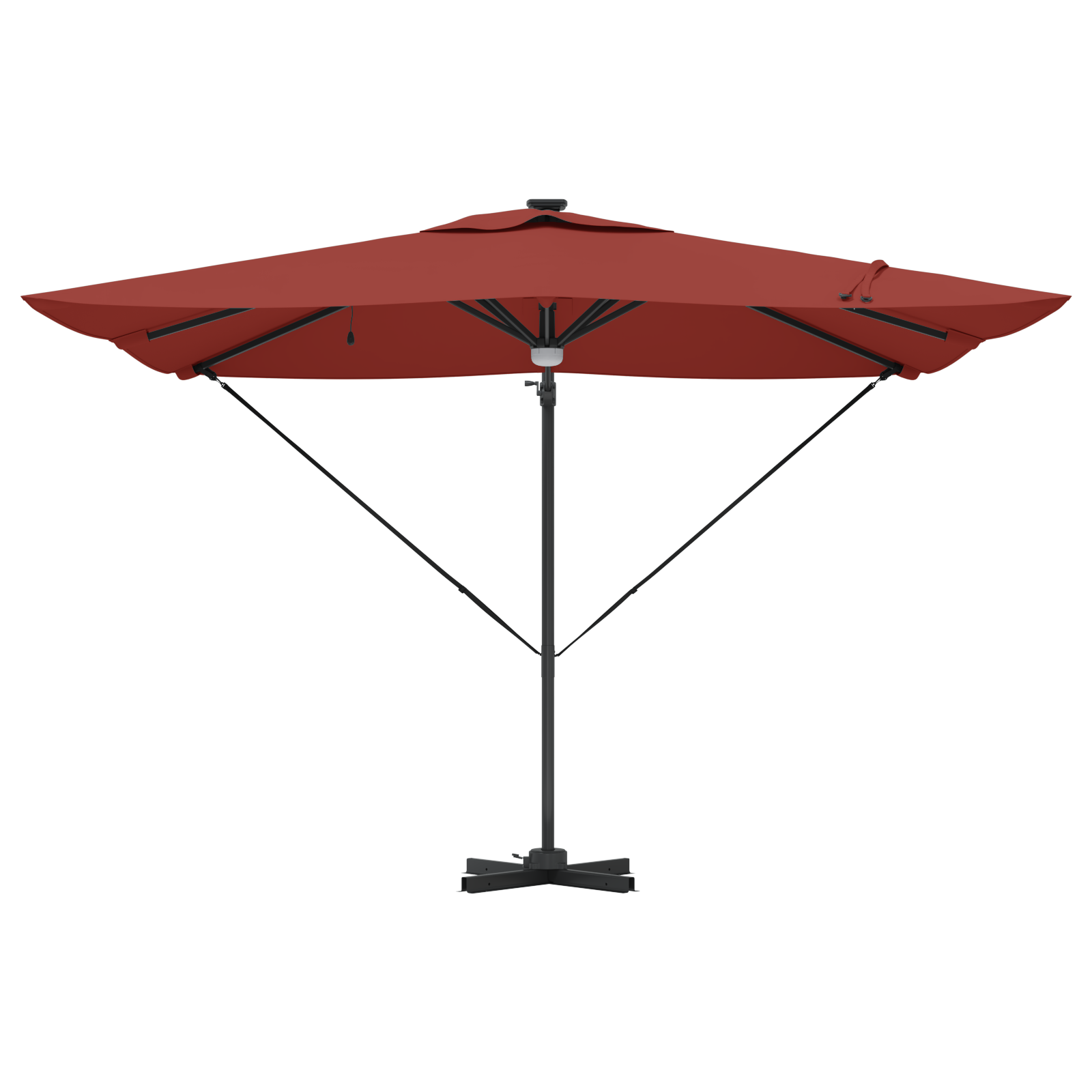 Cantilever Roma Parasol with LEDs Terracotta 286x285x270 cm Aluminium - Image 4