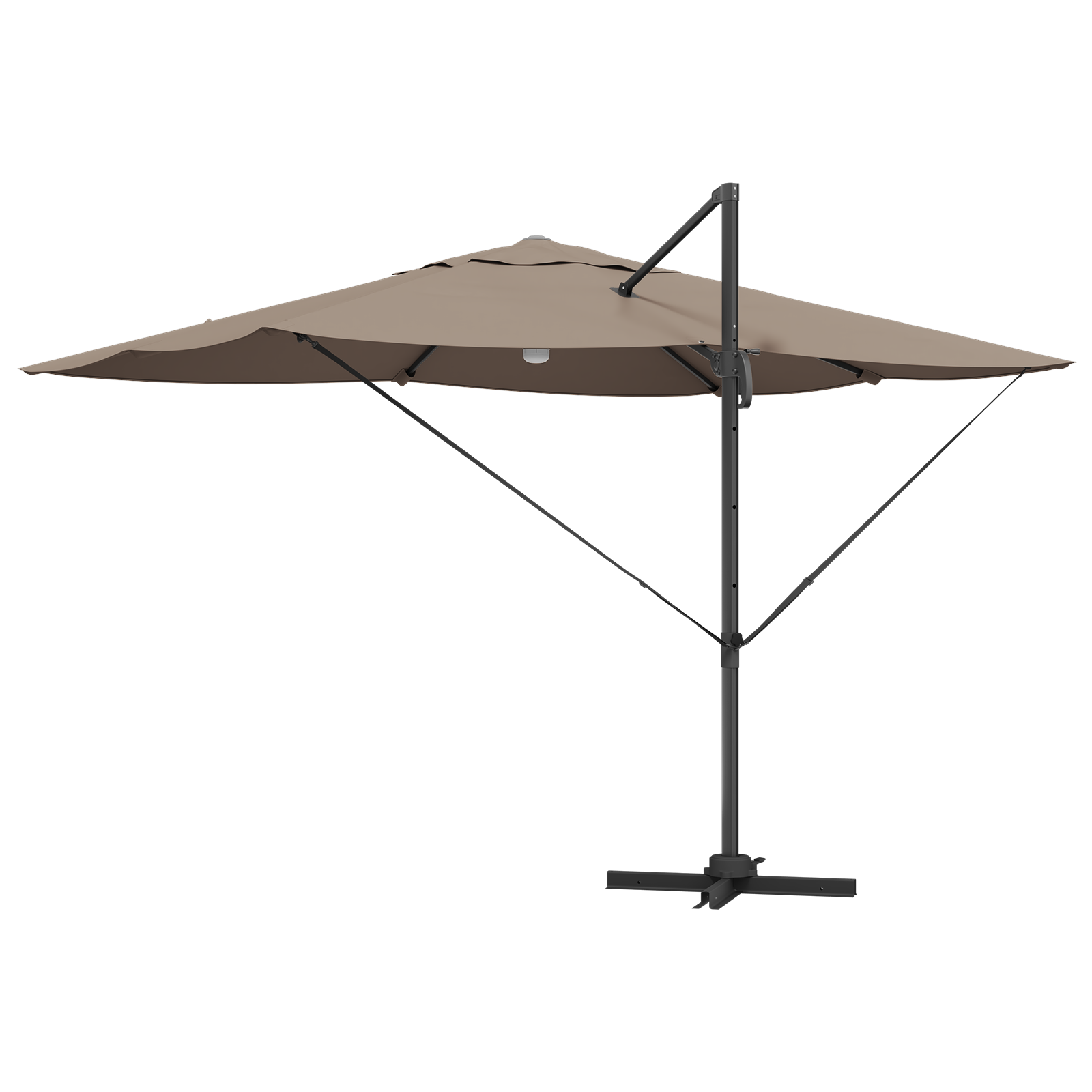 Cantilever Umbrella - Taupe Taupe Fabric Large Height-Adjustable - Image 7