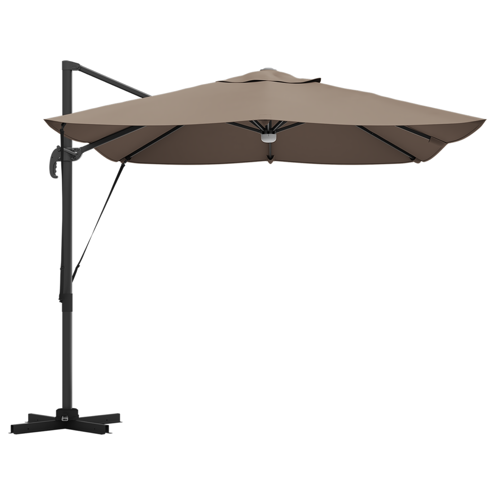 Cantilever Umbrella - Taupe Taupe Fabric Large Height-Adjustable - Image 6