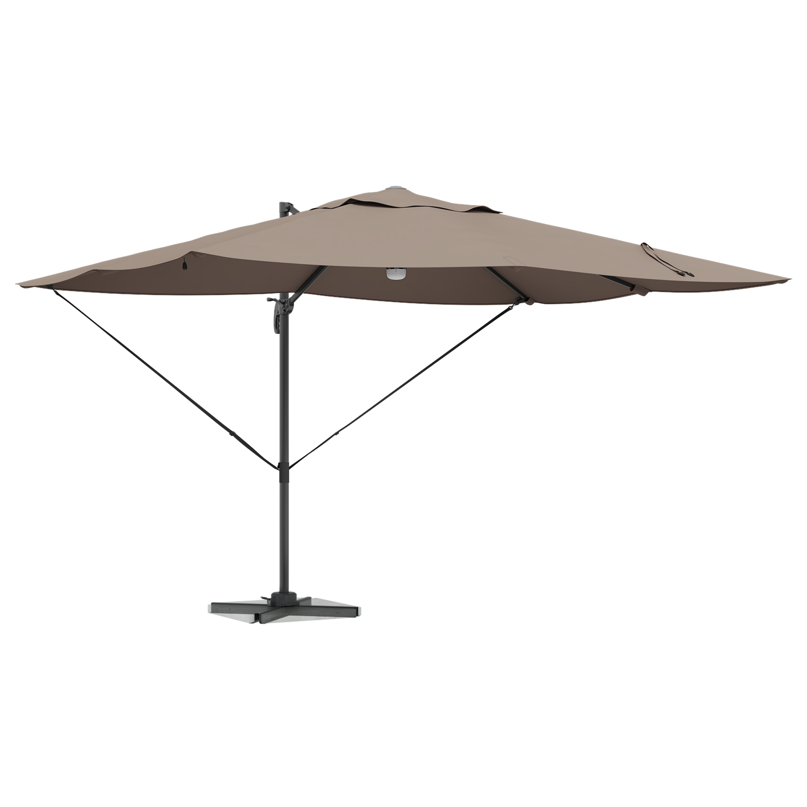 Cantilever Umbrella - Taupe Taupe Fabric Large Height-Adjustable - Image 3
