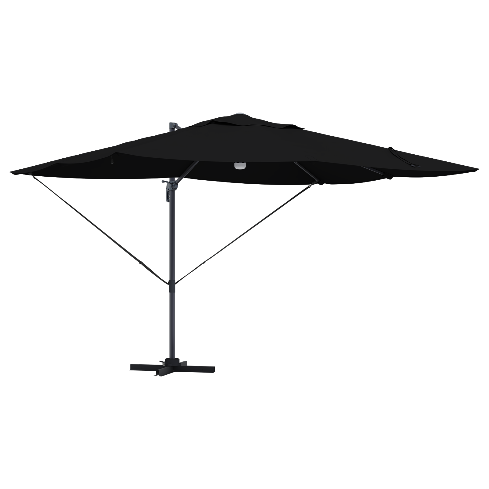 Cantilever Umbrella - Black Polyester, Powder-Coated Steel Large - Image 2