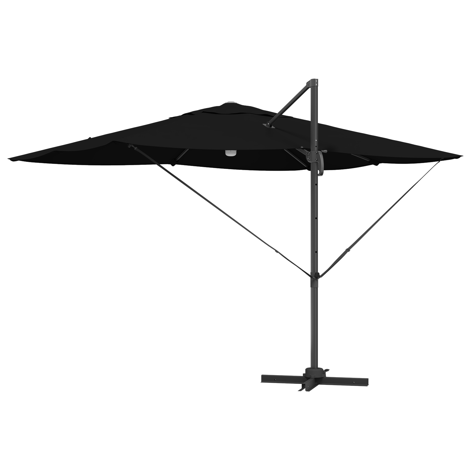 Cantilever Umbrella - Black Polyester, Powder-Coated Steel Large - Image 7