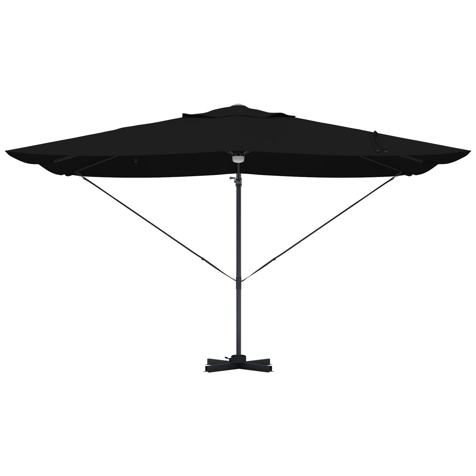 Cantilever Umbrella - Black Polyester, Powder-Coated Steel Large - Image 5
