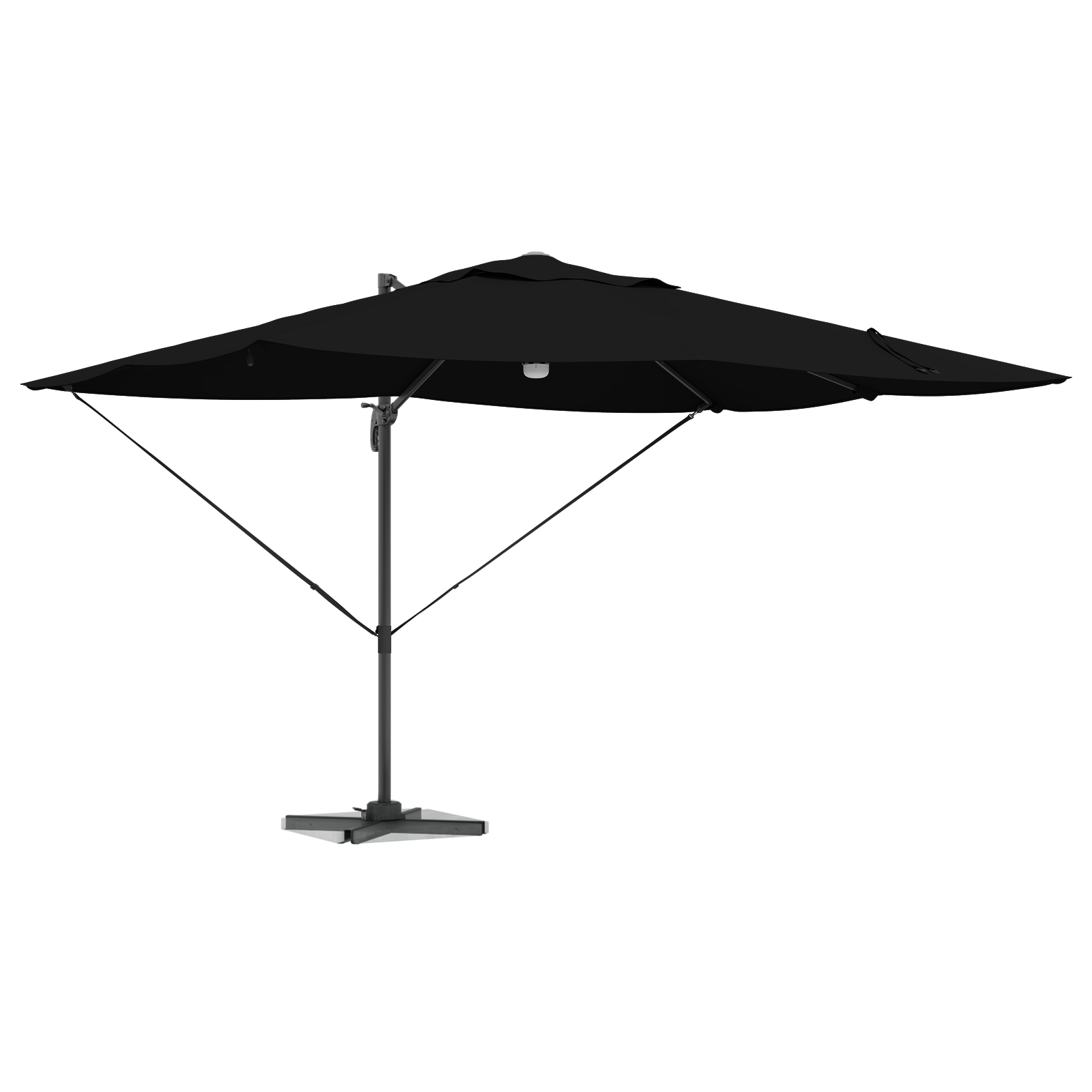 Cantilever Umbrella - Black Polyester, Powder-Coated Steel Large - Image 3