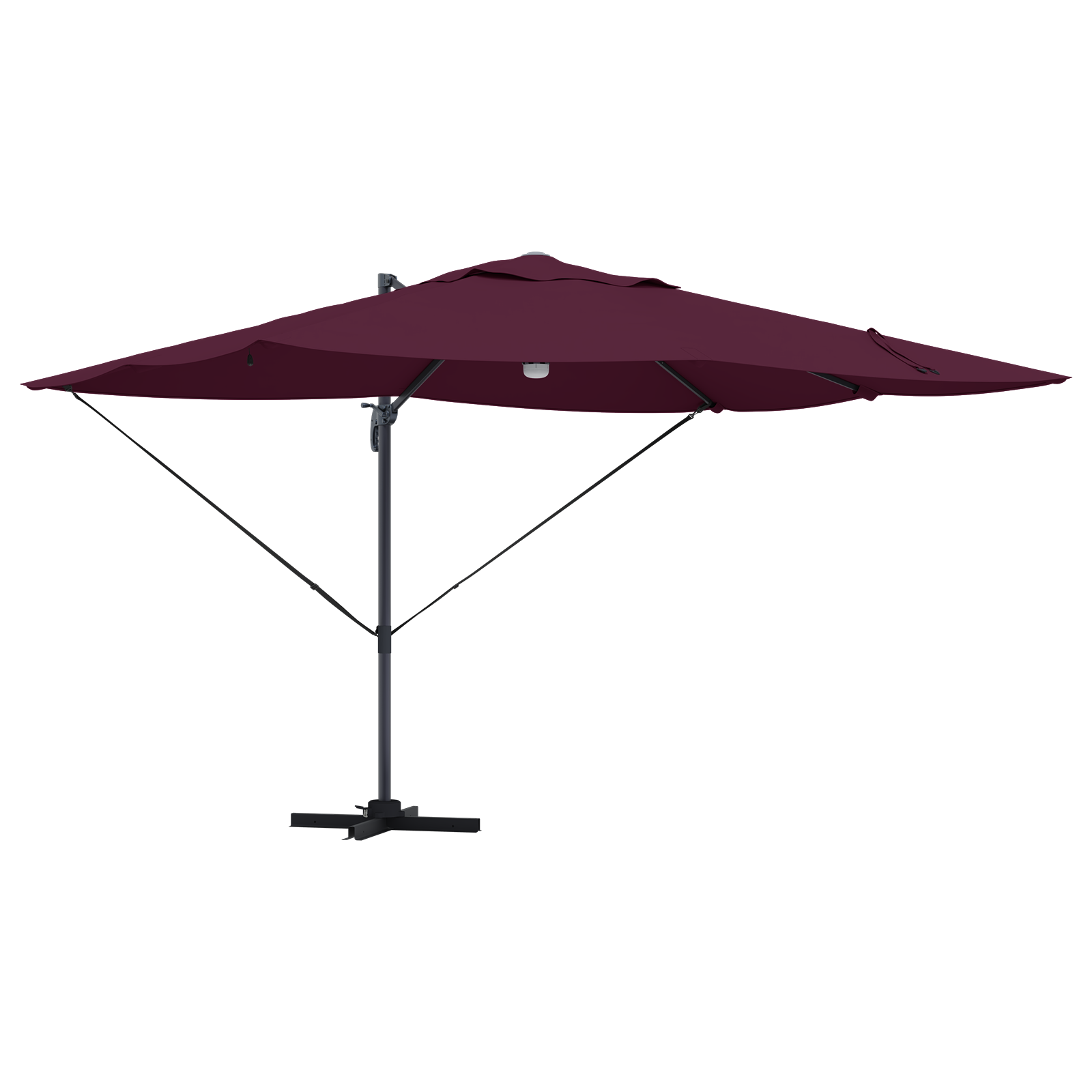 Cantilever Umbrella - Bordeaux Red Bordeaux red Metal and Fabric - Image 2