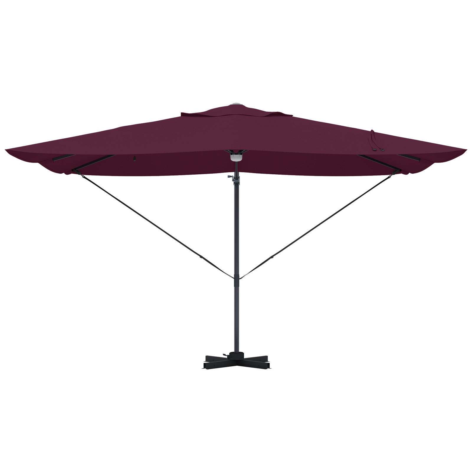 Cantilever Umbrella - Bordeaux Red Bordeaux red Metal and Fabric - Image 5