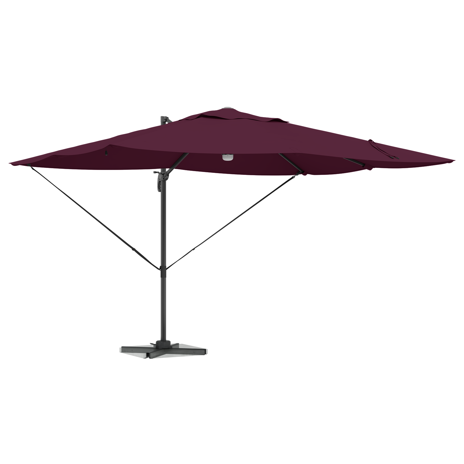 Cantilever Umbrella - Bordeaux Red Bordeaux red Metal and Fabric - Image 3