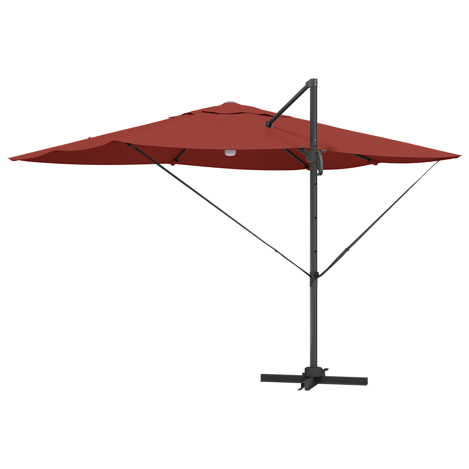 Cantilever Umbrella Terracotta Polyester Large Collapsible - Image 7