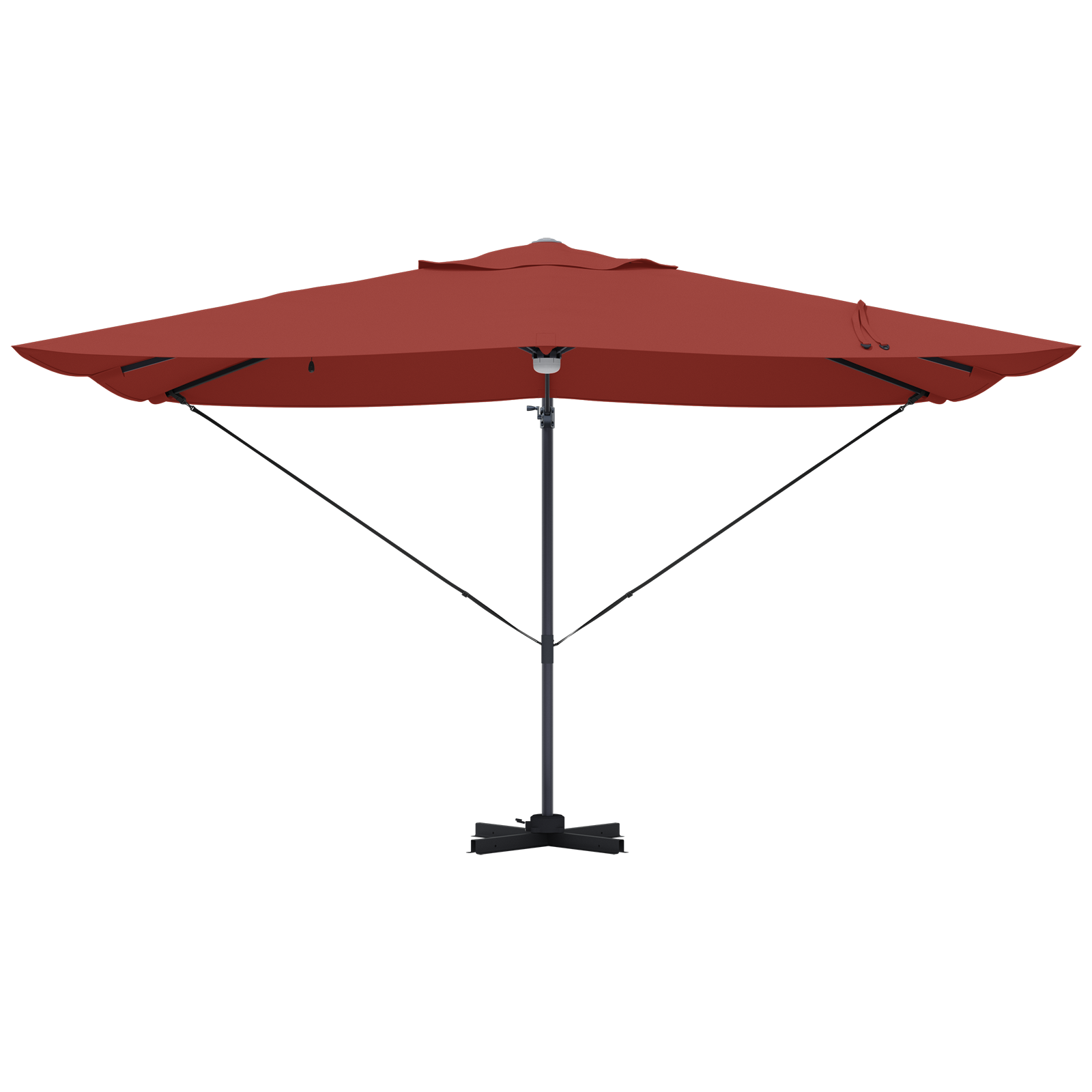 Cantilever Umbrella Terracotta Polyester Large Collapsible - Image 5