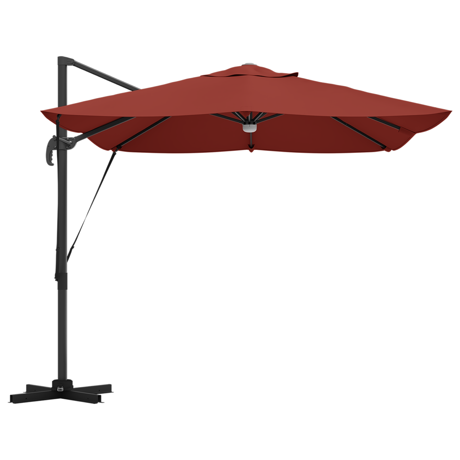 Cantilever Umbrella Terracotta Polyester Large Collapsible - Image 6