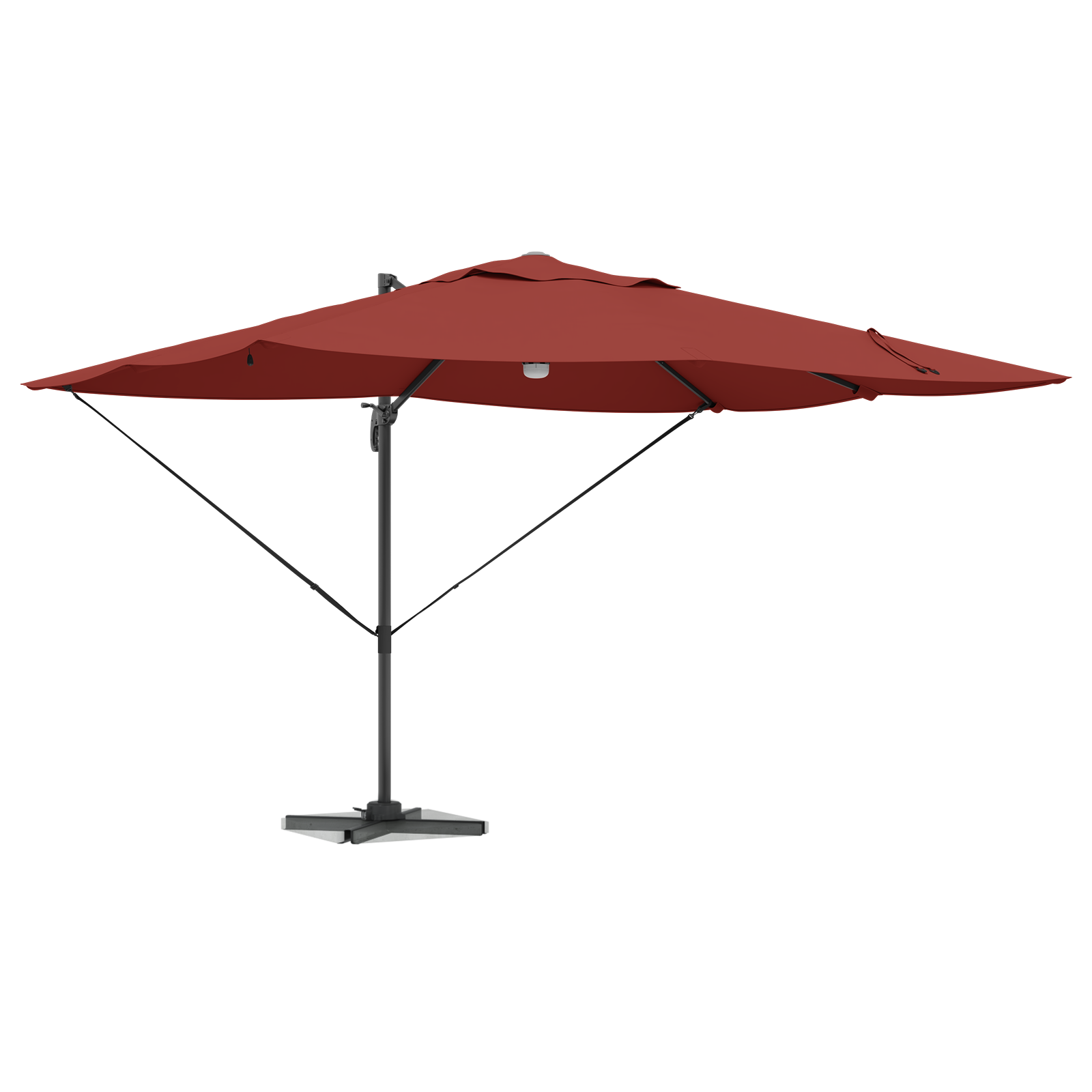 Cantilever Umbrella Terracotta Polyester Large Collapsible - Image 3