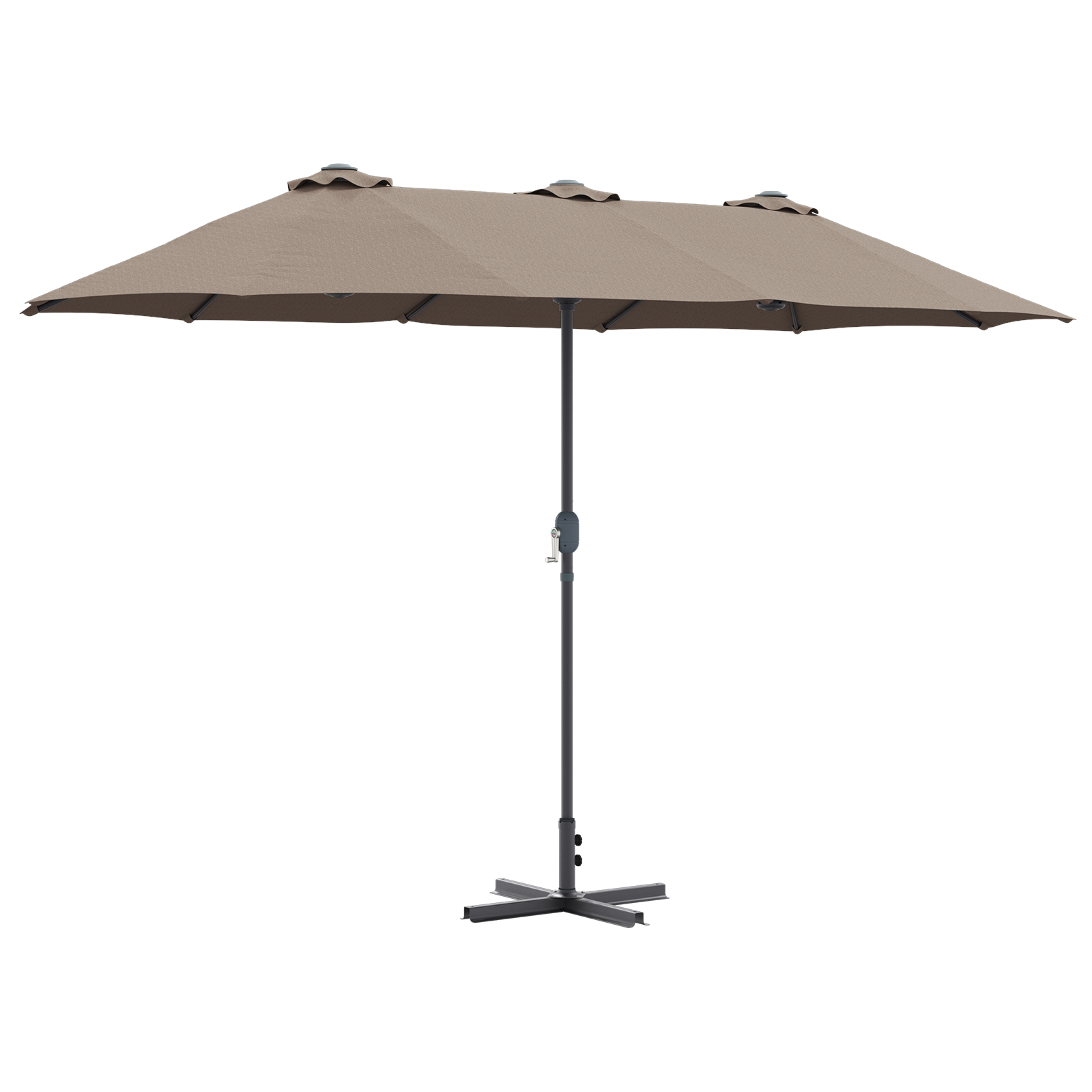 Tuinparasol Taupe 370 x 197 x 239 cm Polyester en Aluminium