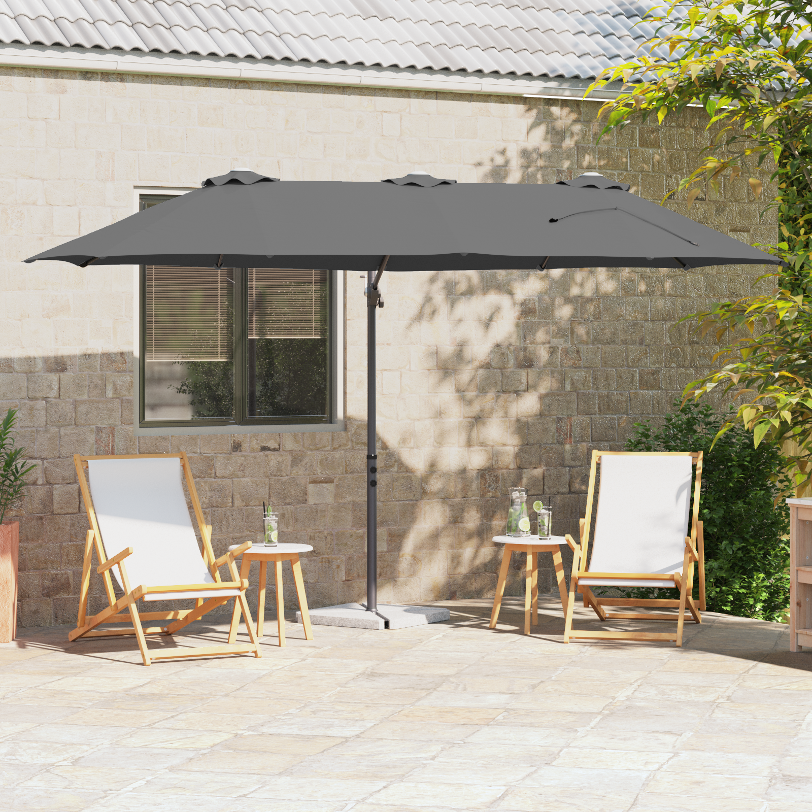 vidaXL Parasol cu braț cantilever pentru grădină Antracit