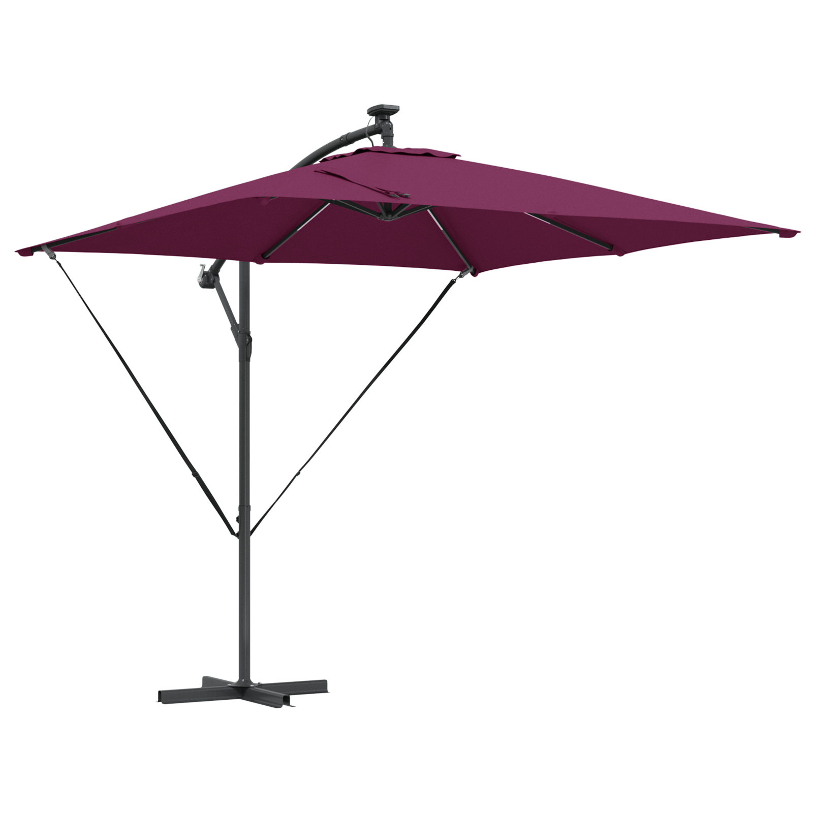 Parasol Bordeaux Rood 249 x 249 x 250 cm Polyester en Aluminium