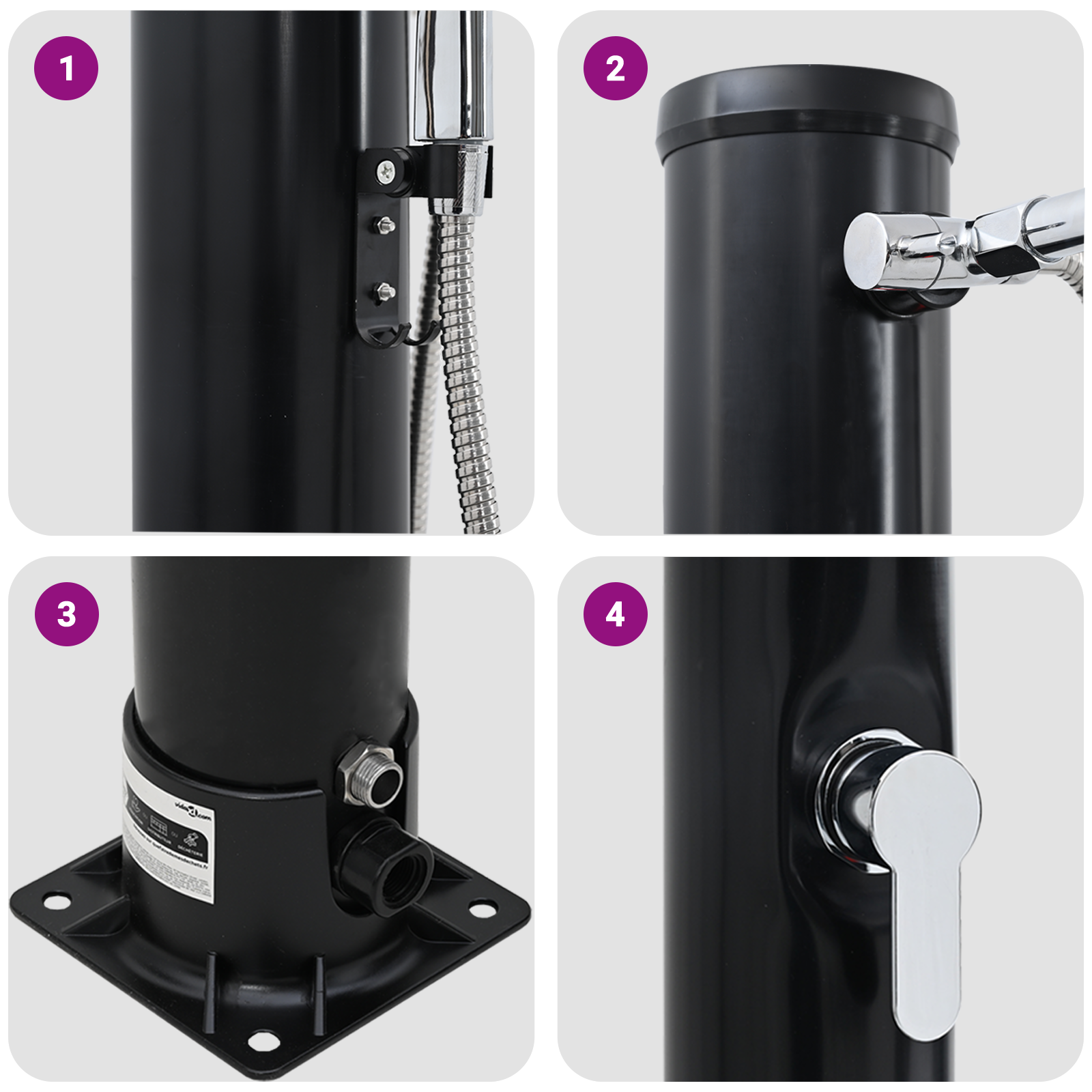 Outdoor Solar Shower with Handheld Shower Head 217 cm 20 L - Image 8