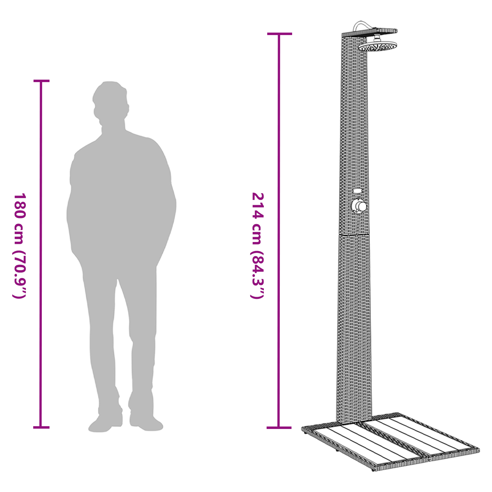 Have Bruser Grå 60x80x214 cm Poly Rattan 11 image product%2F42003416%2FP Size Silhouette 42003416 WBG Size Silhouette 01