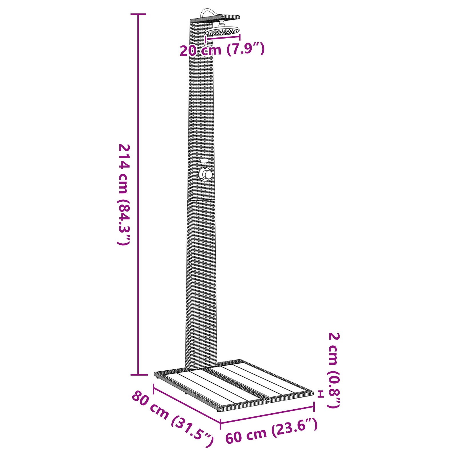 Havebruser Beige 60x80x214 cm Poly Rattan 10 image product%2F42003417%2FP Size 42003417 WBG Size EU 01