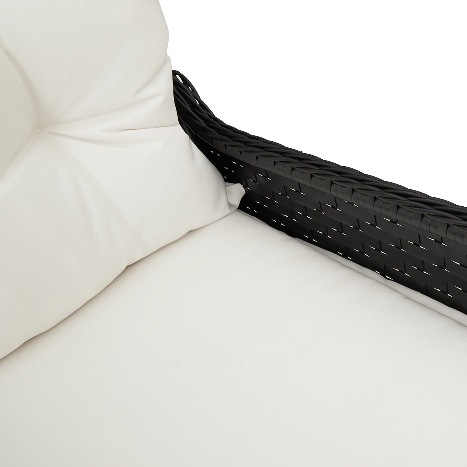 Recliner Chair with Cushion Black Poly Rattan - Image 8