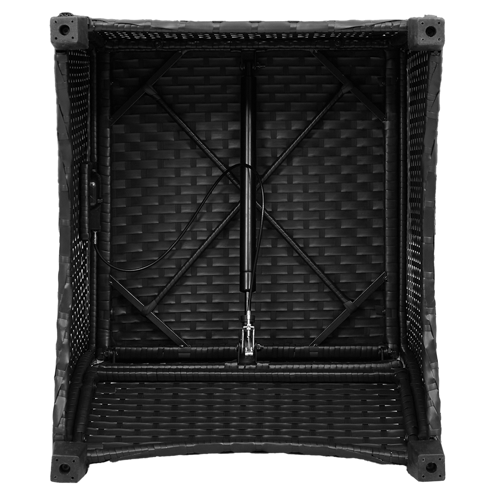 Recliner Chair with Cushion Black Poly Rattan - Image 9