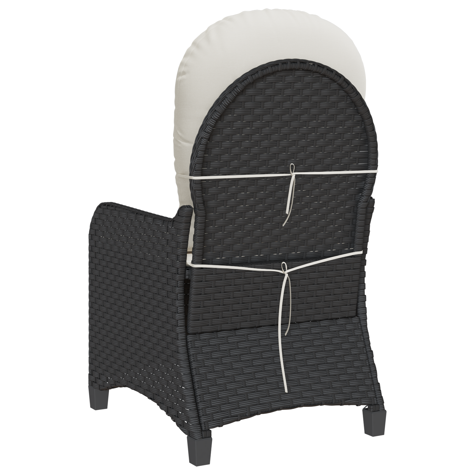 Recliner Chair with Cushion Black Poly Rattan - Image 7