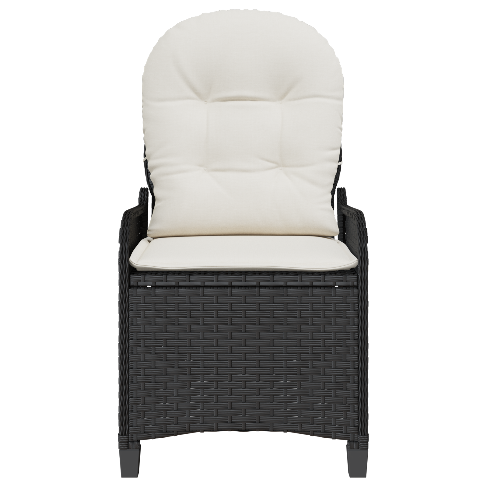 Recliner Chair with Cushion Black Poly Rattan - Image 5