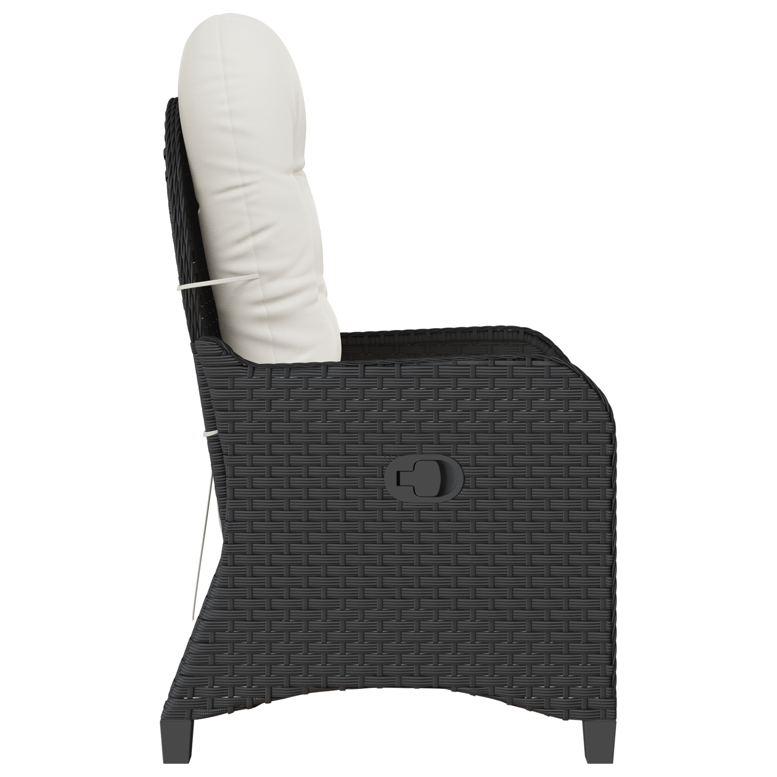 Recliner Chair with Cushion Black Poly Rattan - Image 6