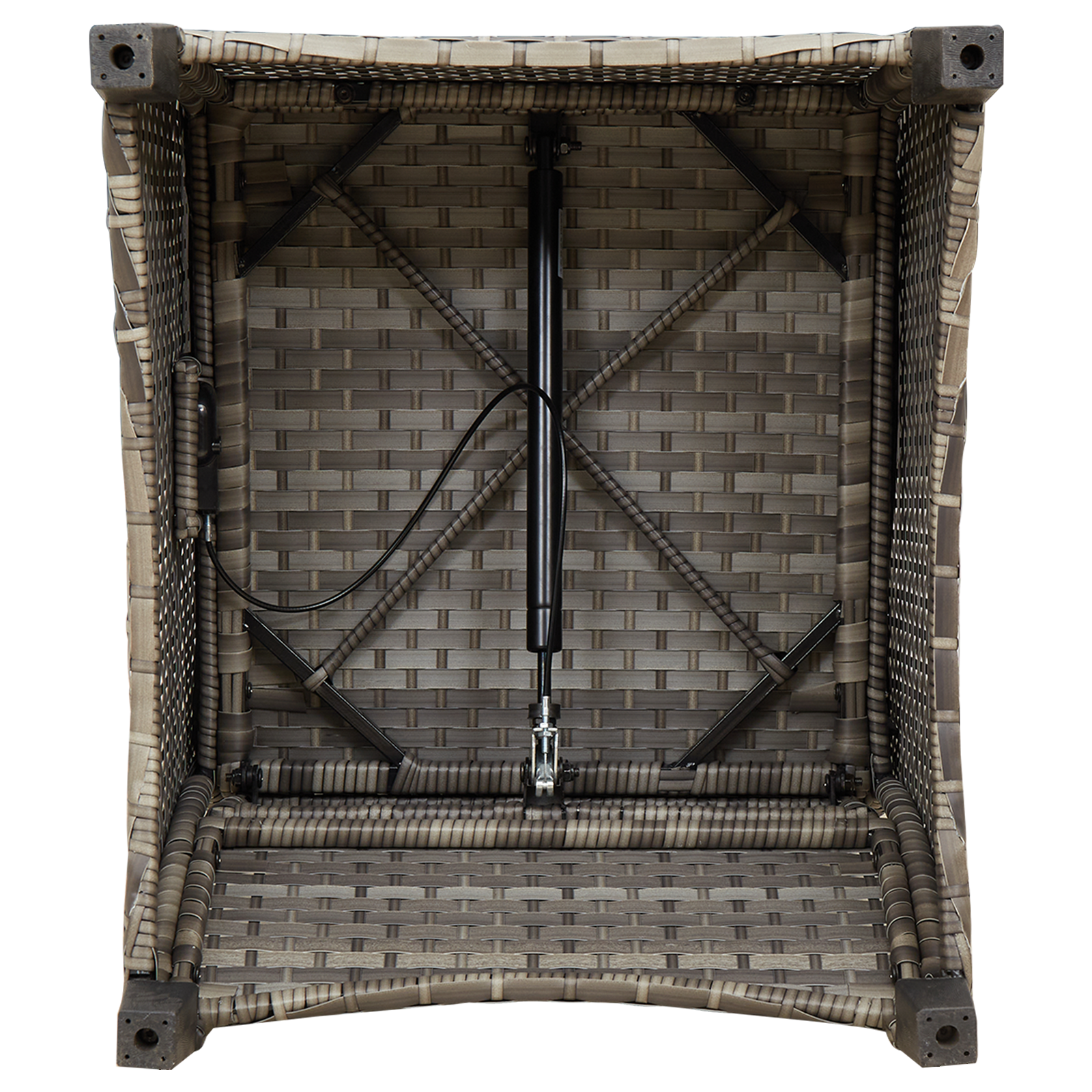 Recliner Chair with Cushion Grey Poly Rattan - Image 9