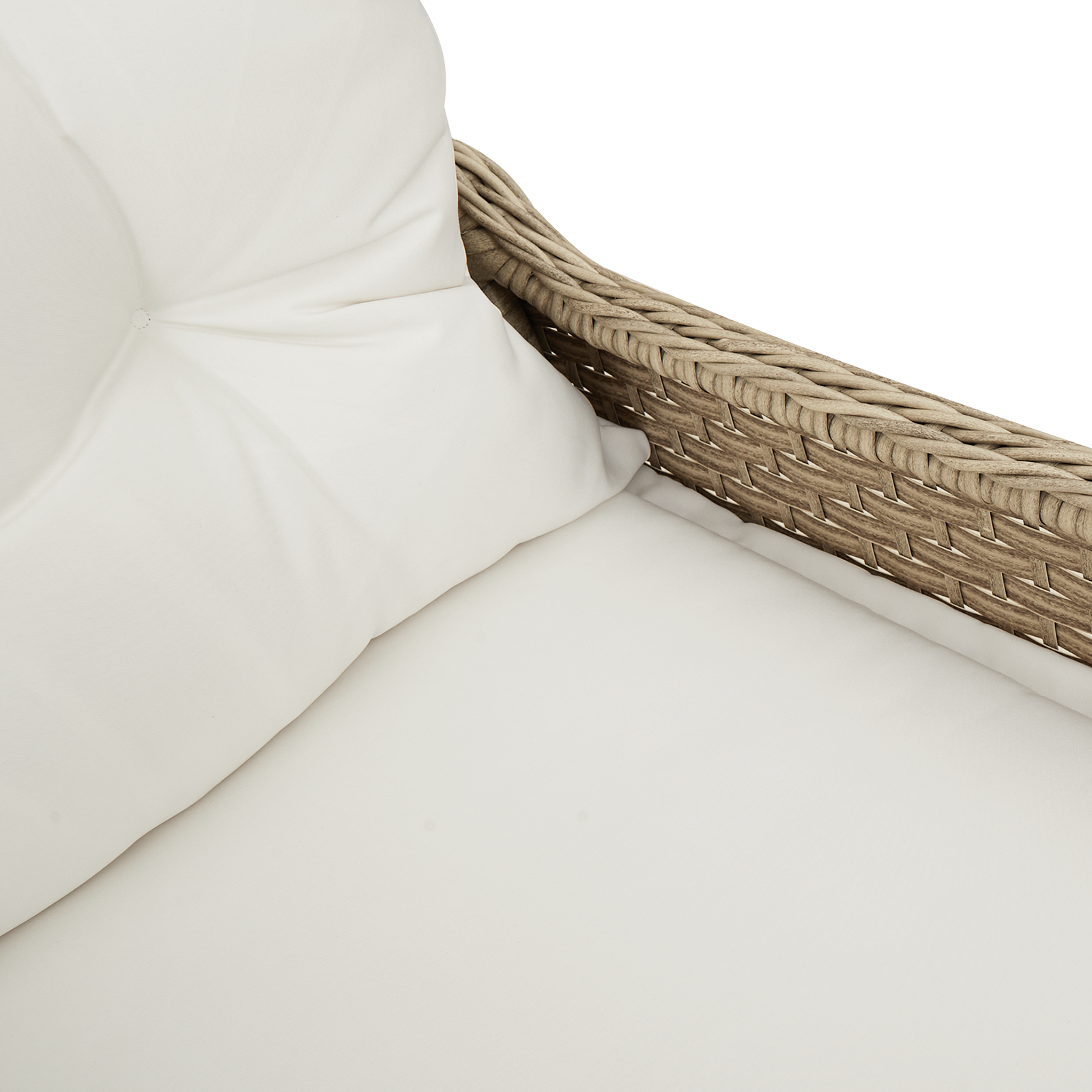 Recliner Chair with Cushion Beige Poly Rattan - Image 8