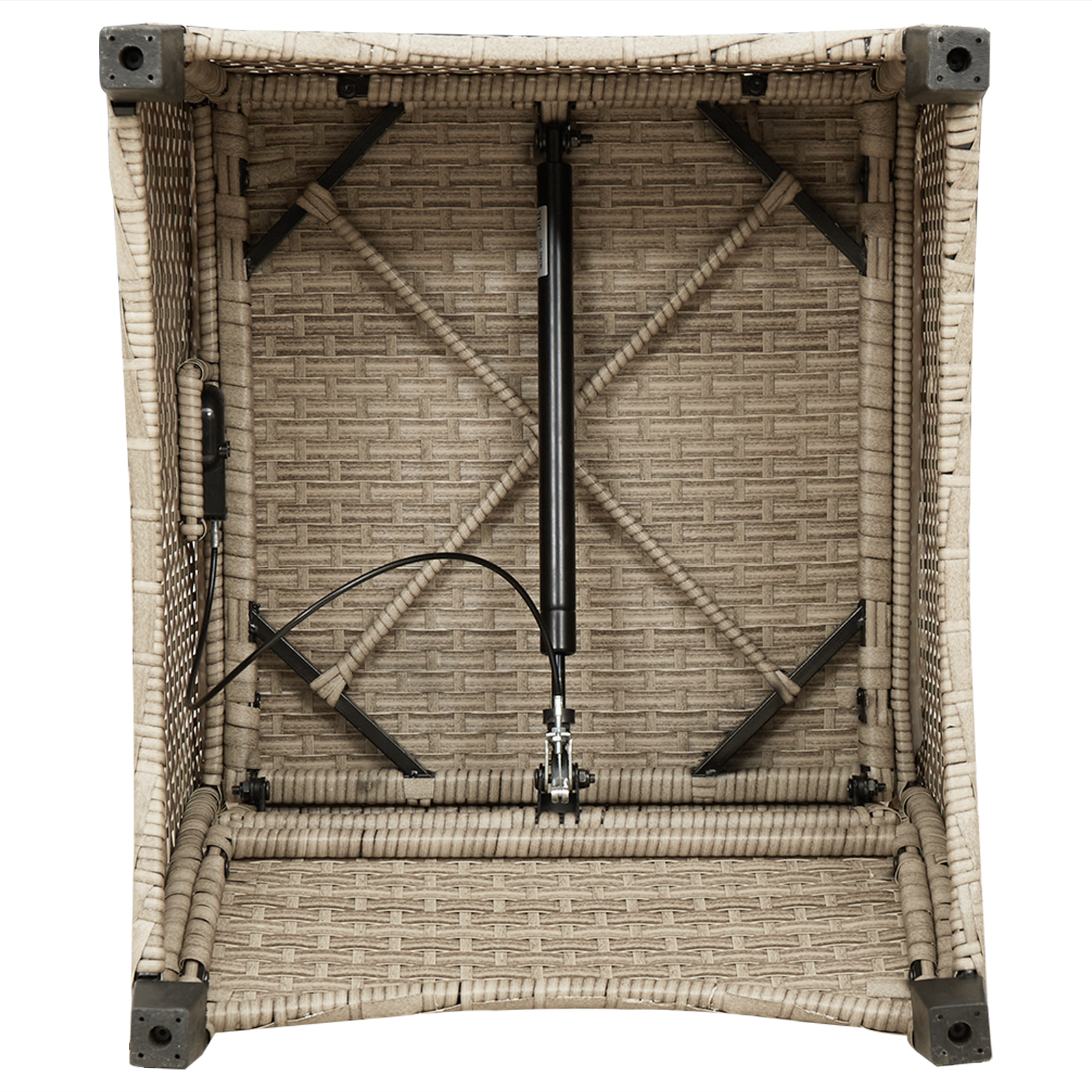 Recliner Chair with Cushion Beige Poly Rattan - Image 9