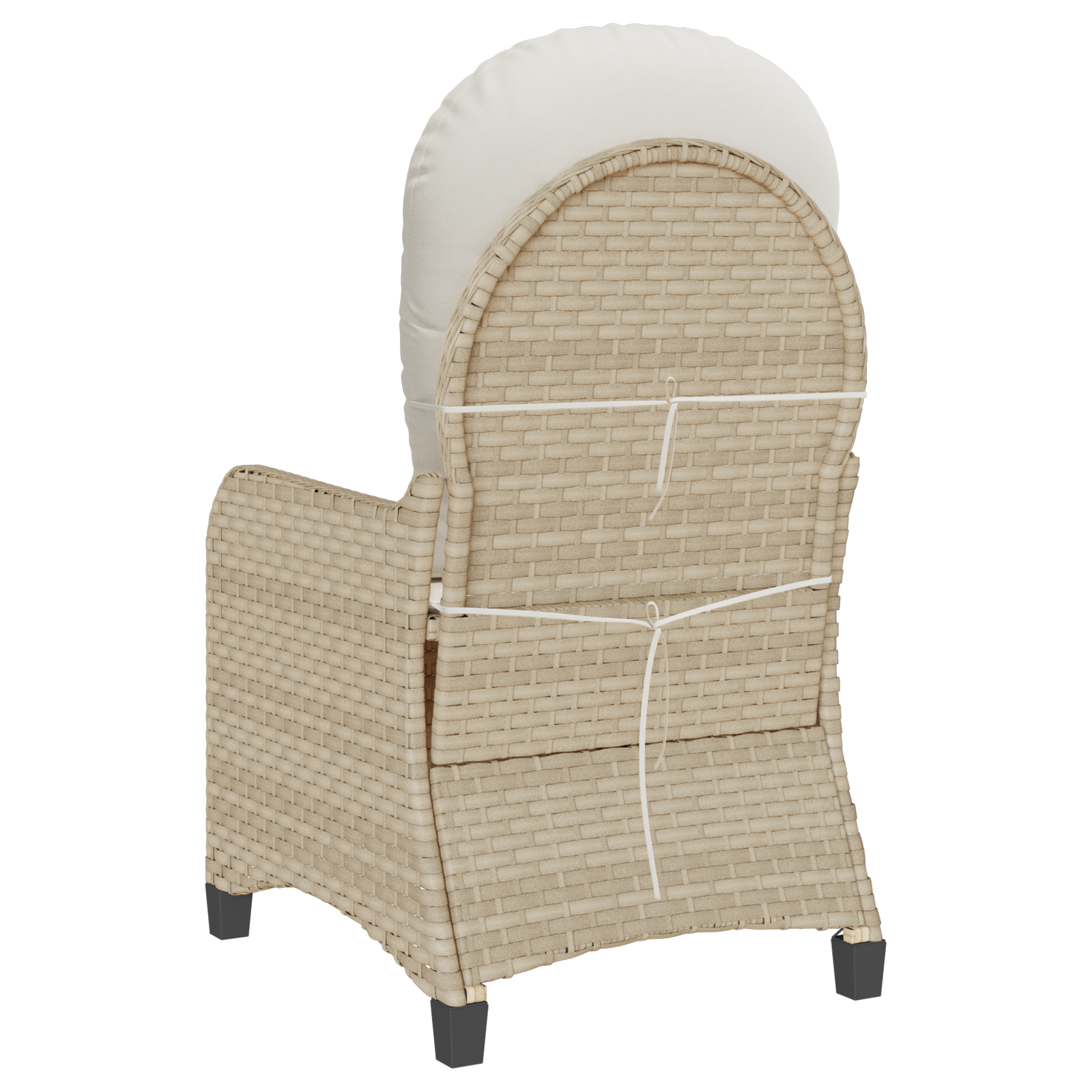 Recliner Chair with Cushion Beige Poly Rattan - Image 7