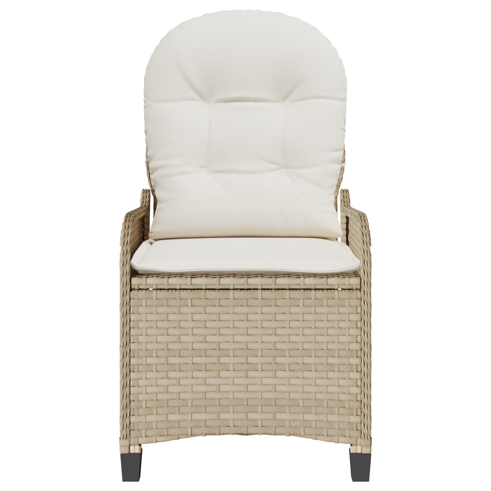 Recliner Chair with Cushion Beige Poly Rattan - Image 5