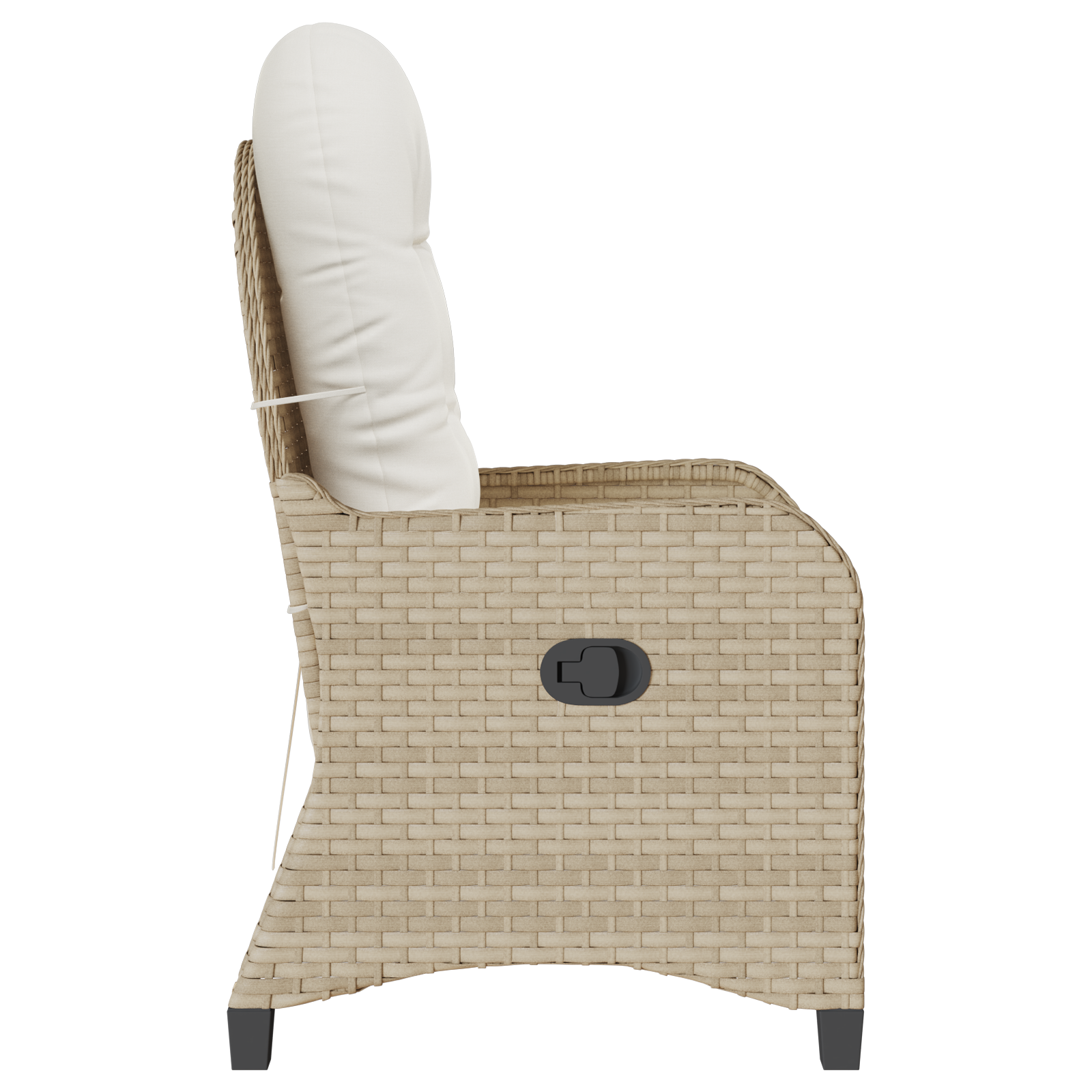 Recliner Chair with Cushion Beige Poly Rattan - Image 6