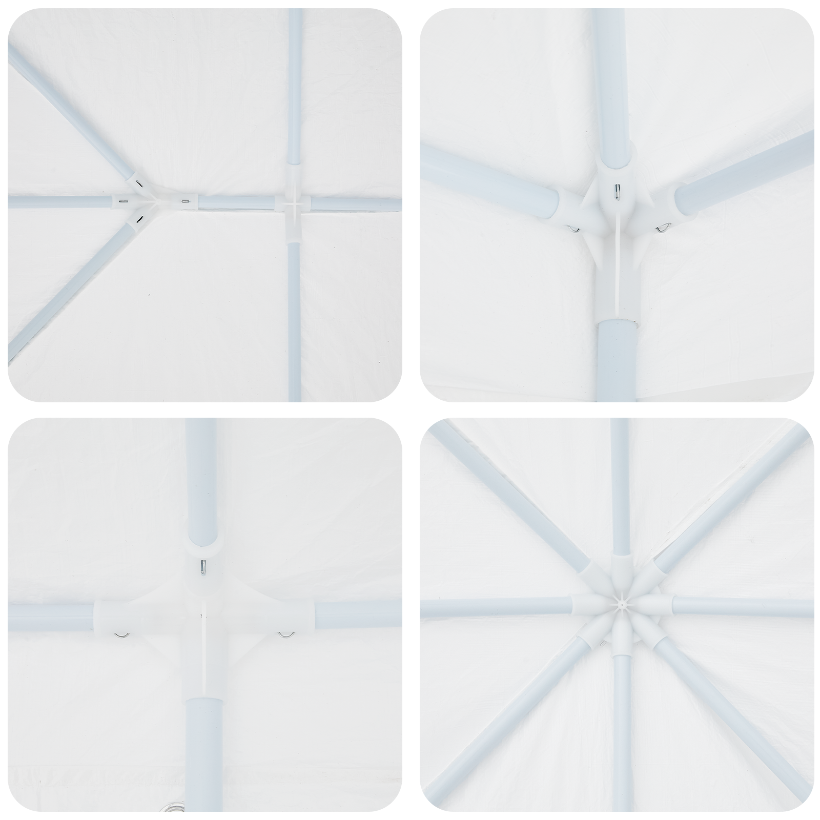 šventinė palapinė su 10 šonų baltos spalvos 6x4 m PE - Image 6