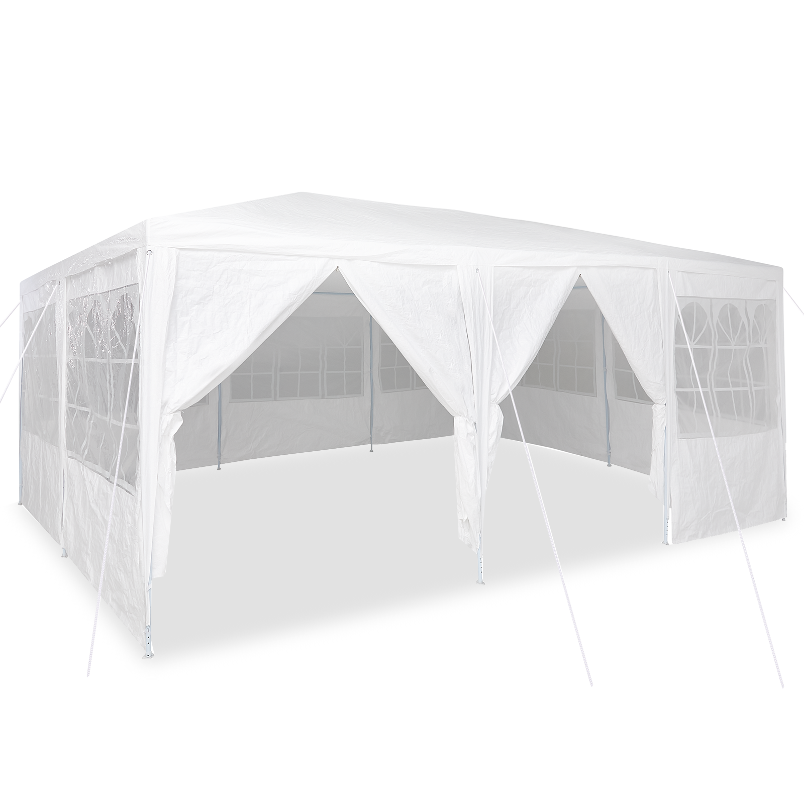 šventinė palapinė su 10 šonų baltos spalvos 6x4 m PE - Image 3