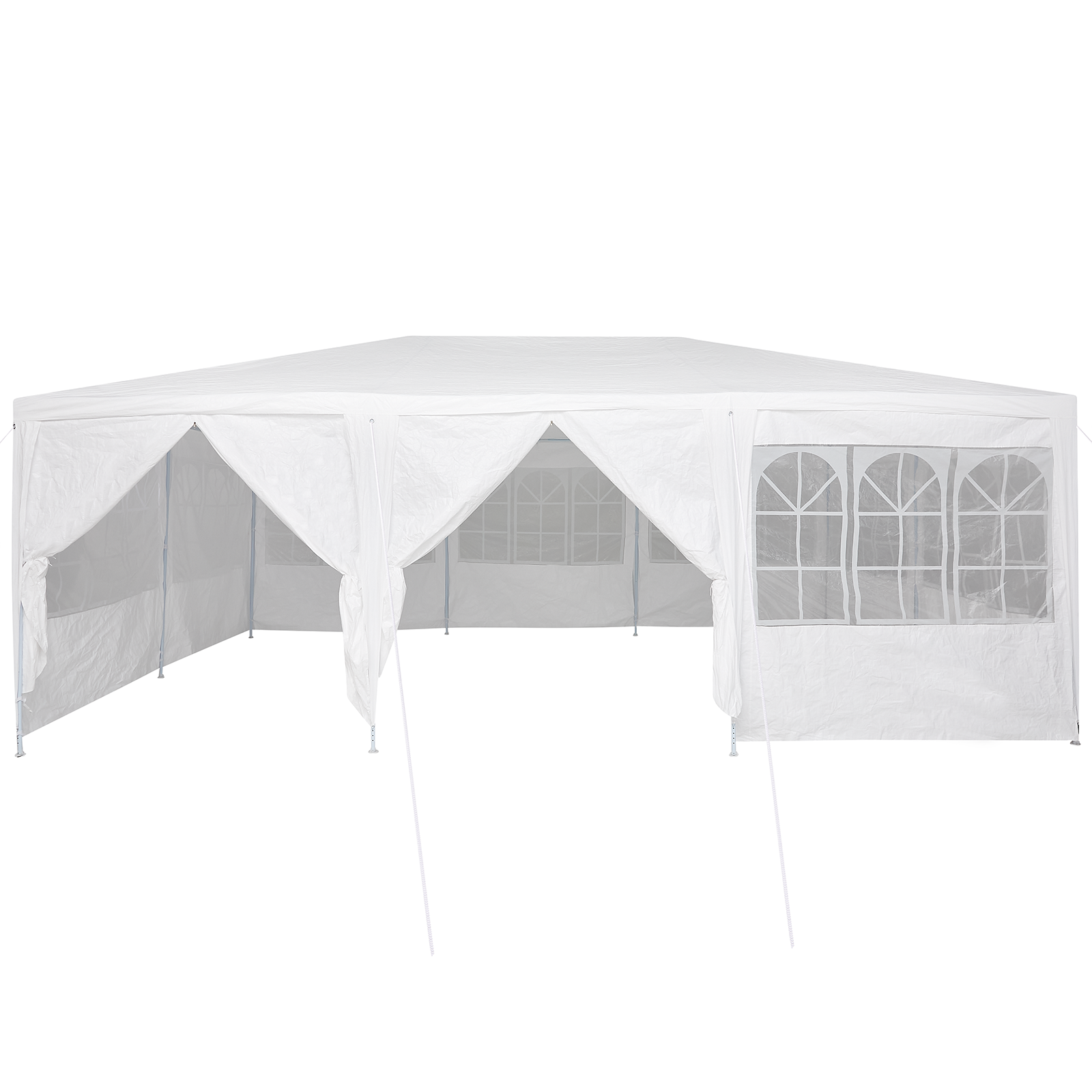 šventinė palapinė su 10 šonų baltos spalvos 6x4 m PE - Image 5