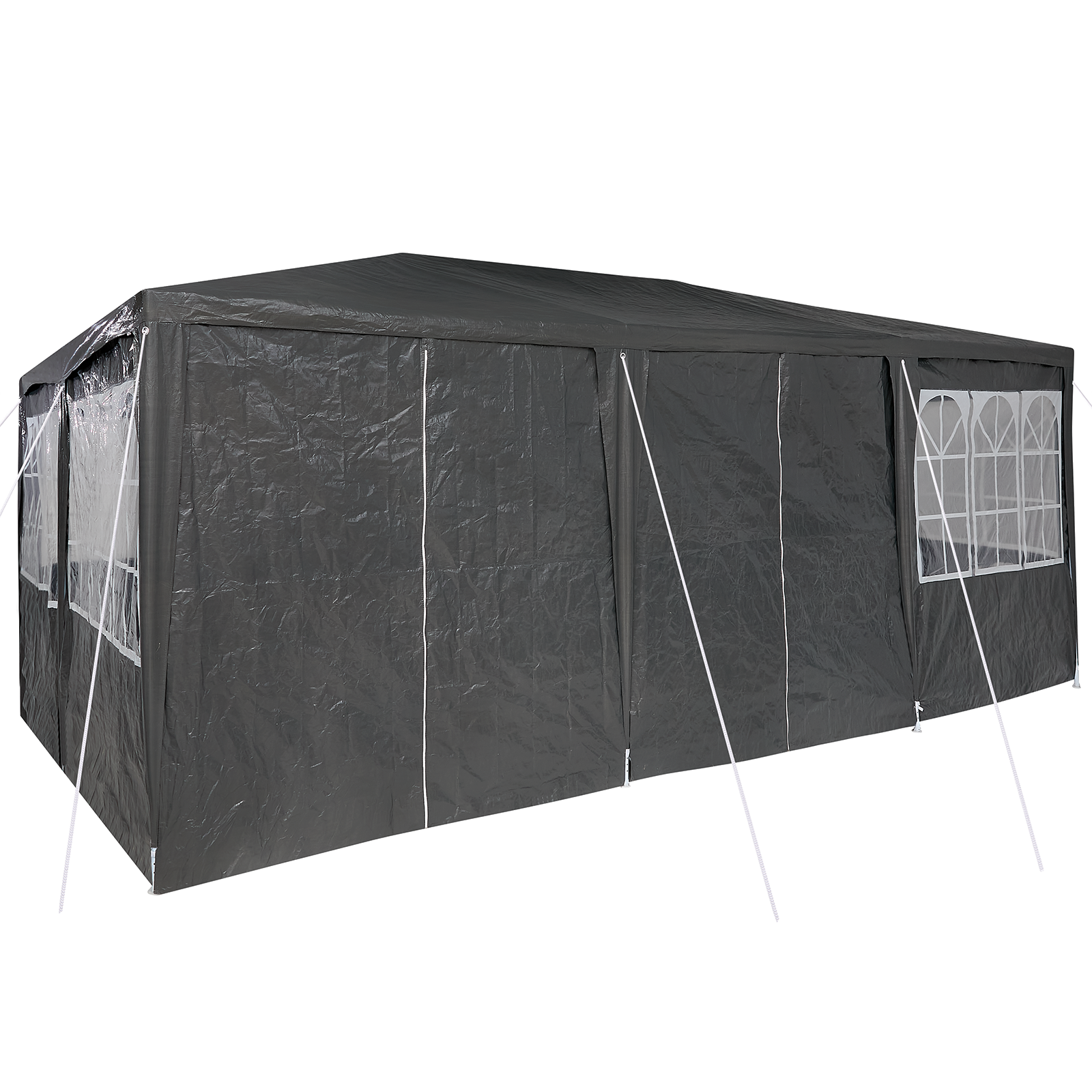 šventinė palapinė su 10 šoninių sienų Antracito 6x4 m PE - Image 8
