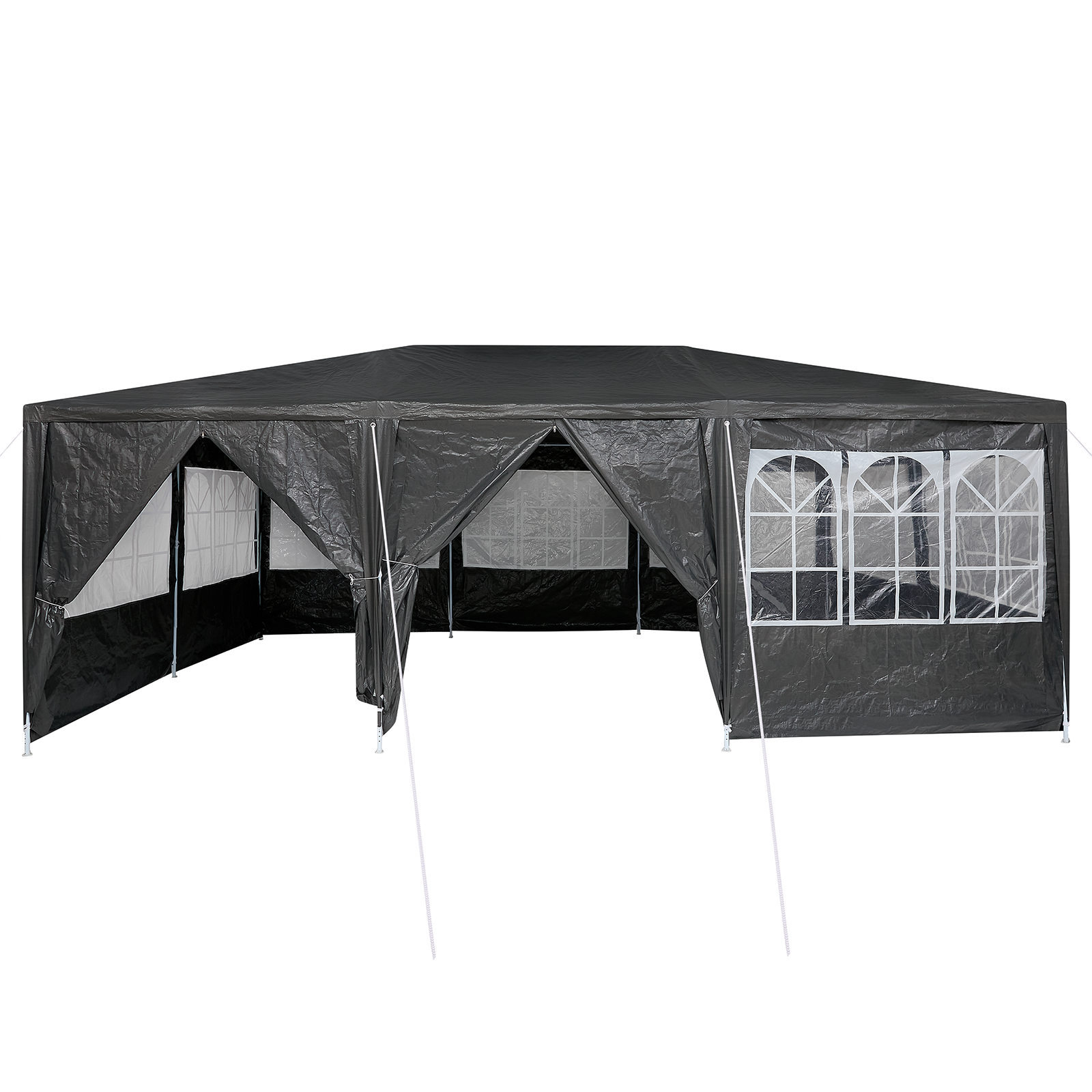 šventinė palapinė su 10 šoninių sienų Antracito 6x4 m PE - Image 4