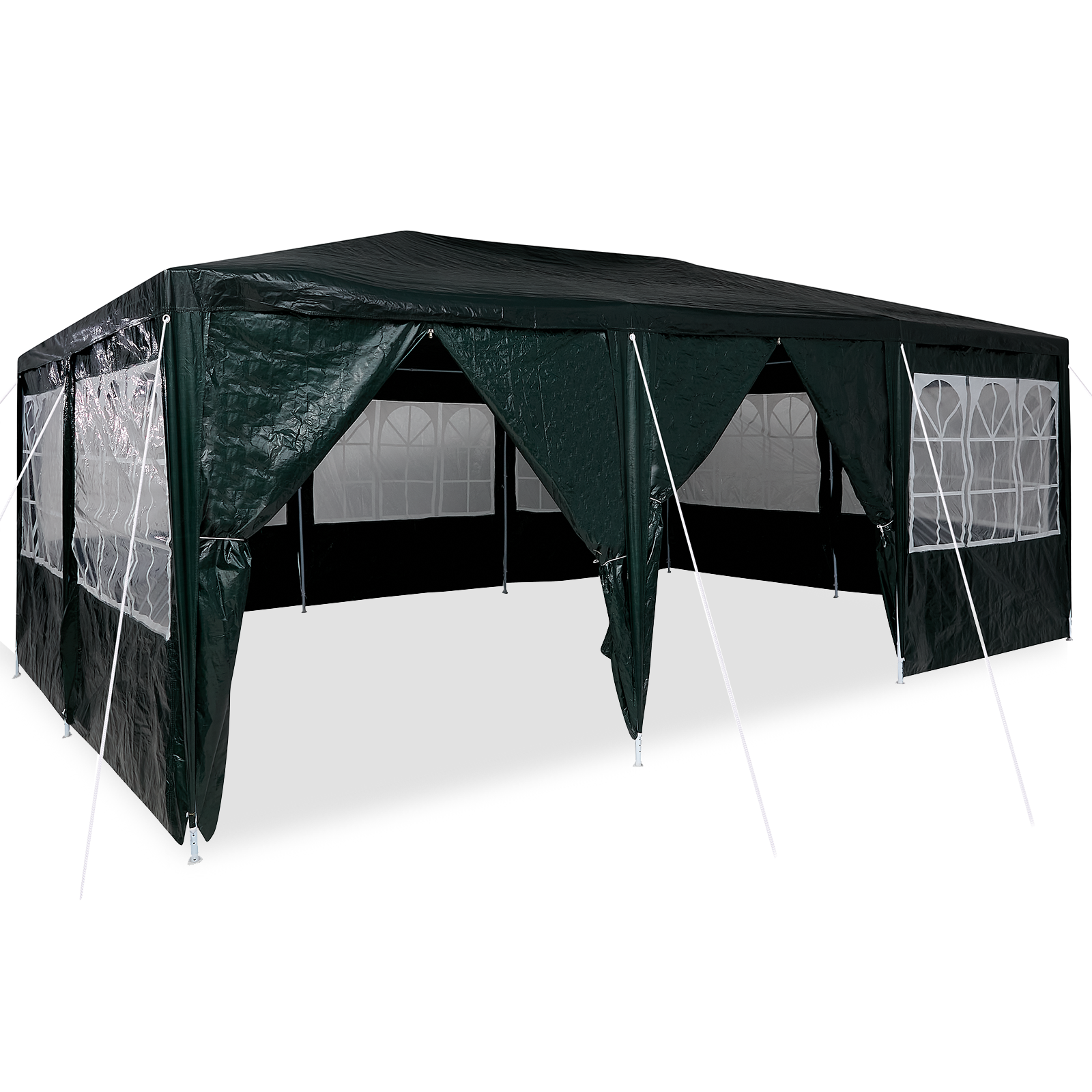 šventinė palapinė su 10 šoninių sienų žalia 6x4 m PE - Image 2