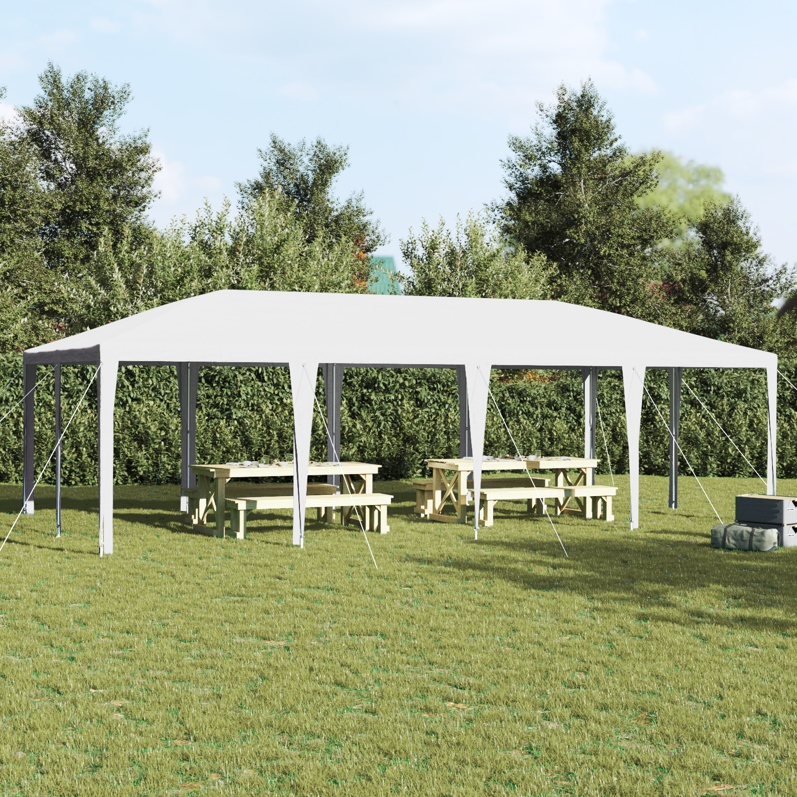 Balta Pobūvių Palapinė 8x4 m PE