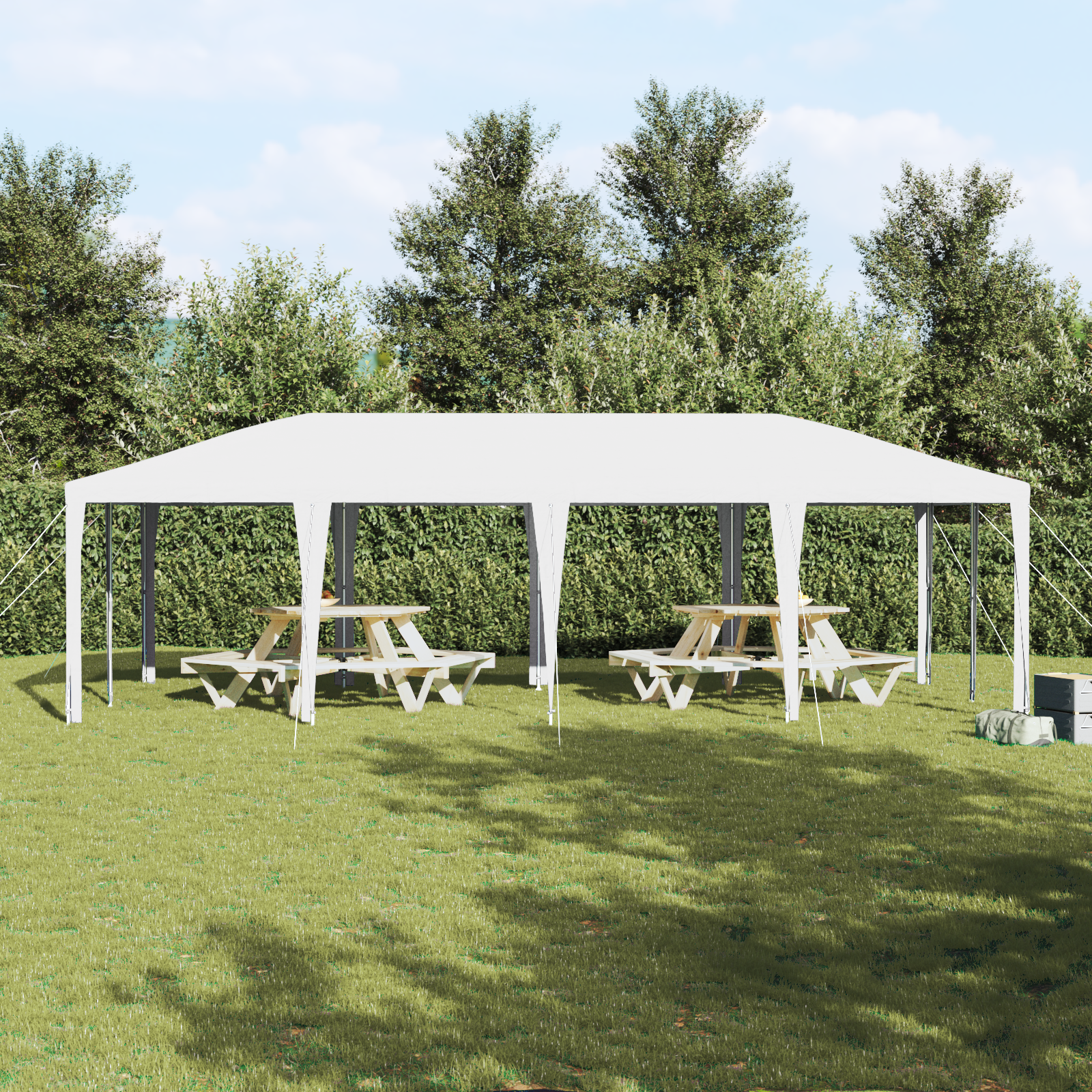 Balta Pobūvių Palapinė 8x4 m PE - Image 4